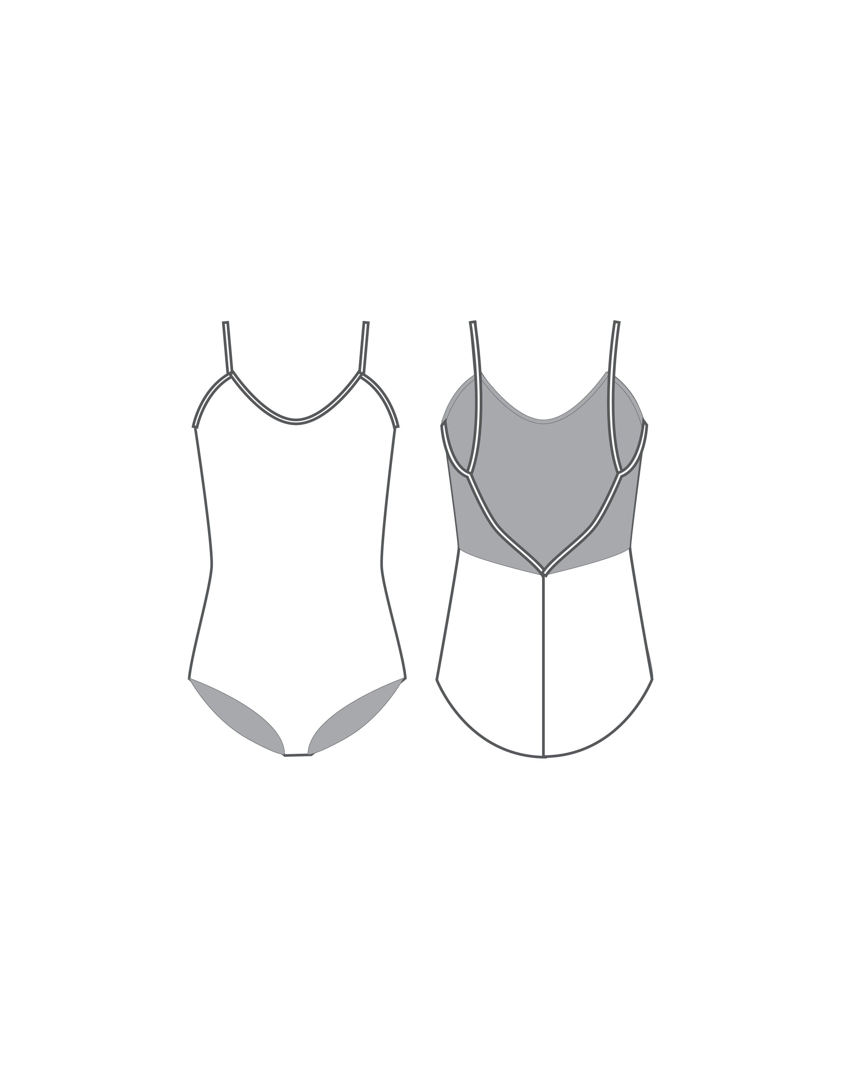 Custom Inked Cami Leotard Low Mesh Back - Lycra & Mesh