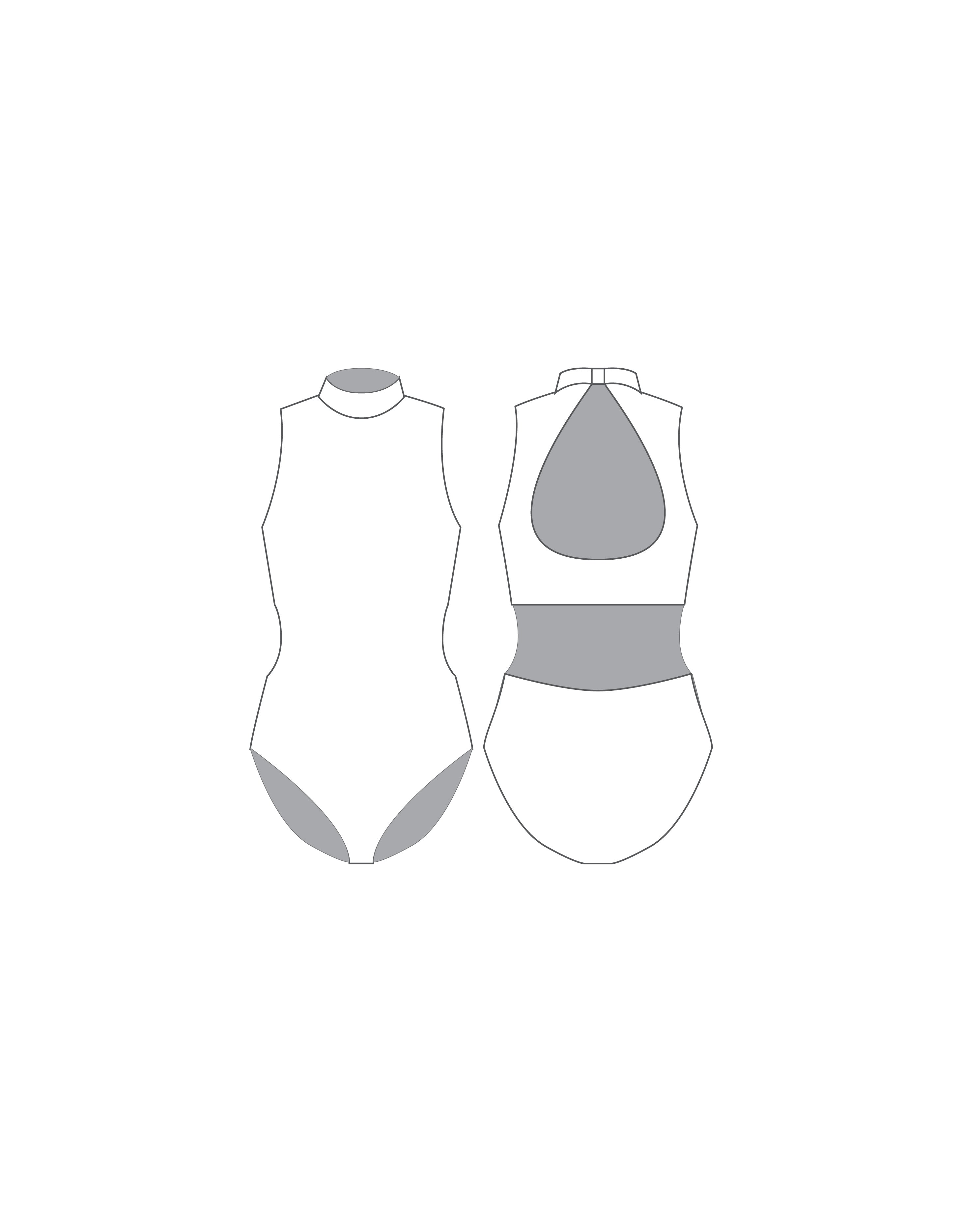Custom Inked Tneck Keyhole Open Back Leotard - Lycra