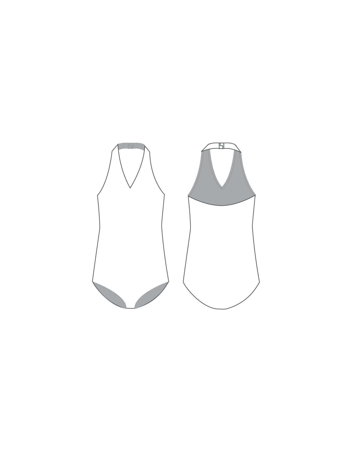 Custom Inked Vneck Halter Leotard - Hologram