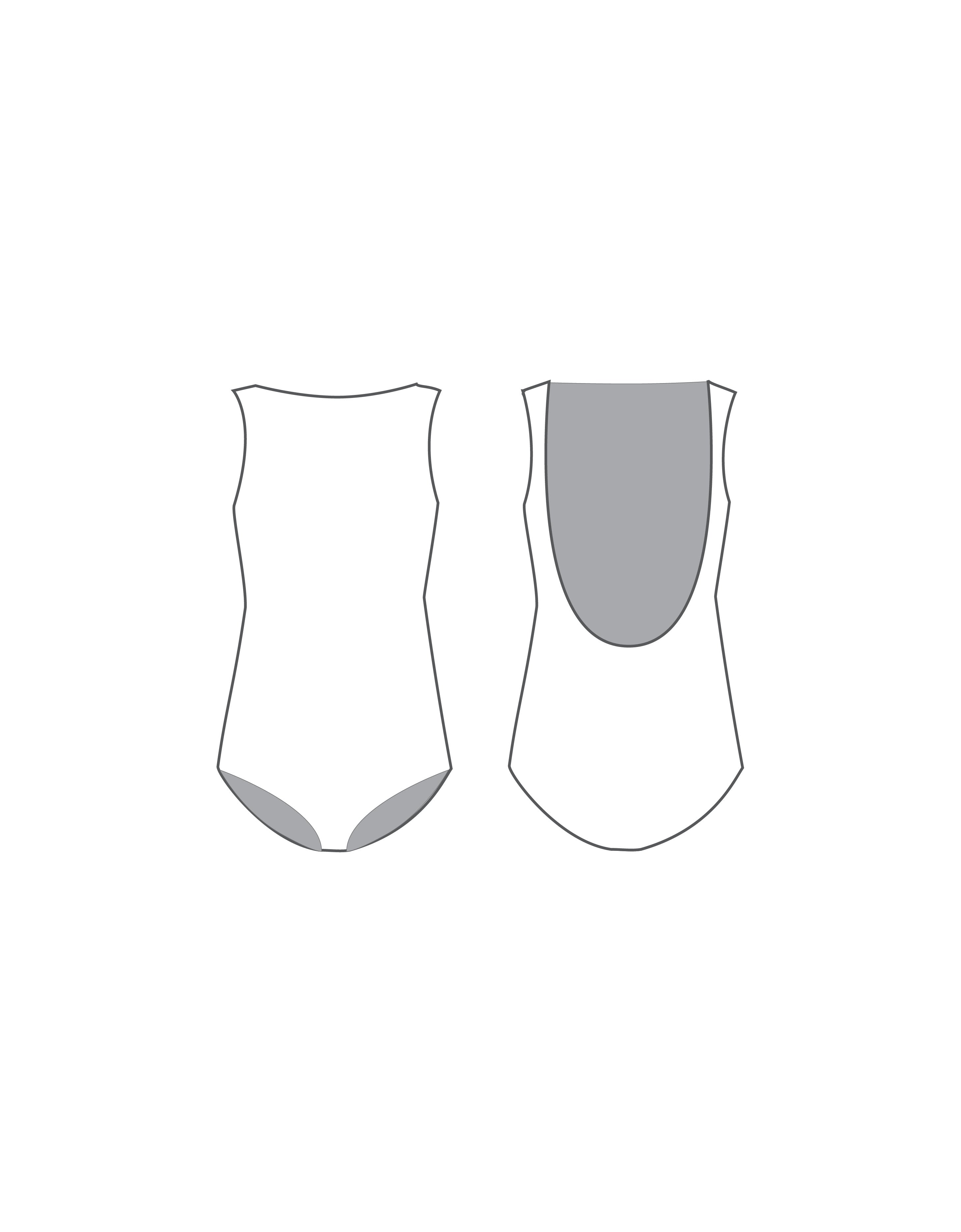 Custom Inked Boatneck Open Back Tank Leotard - Lycra