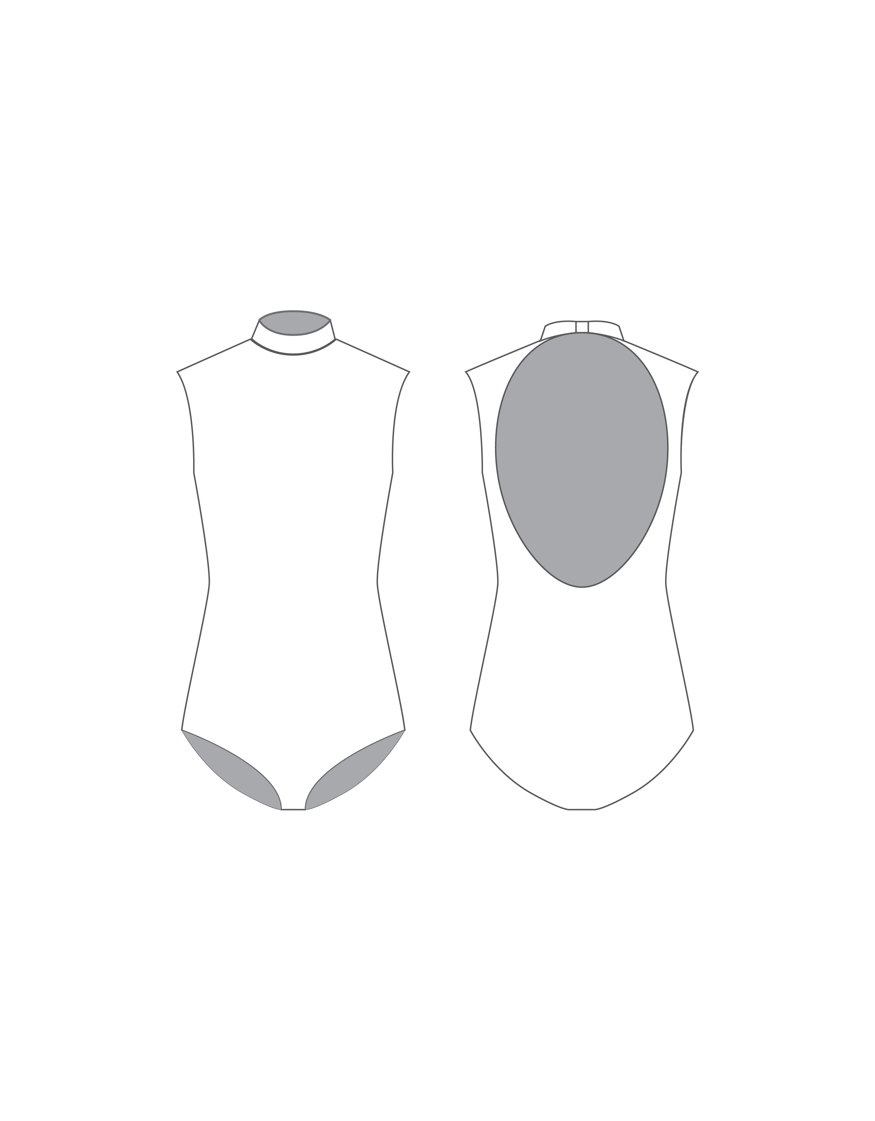 Custom Inked Tneck Sleeveless Open Back Leotard - Lycra