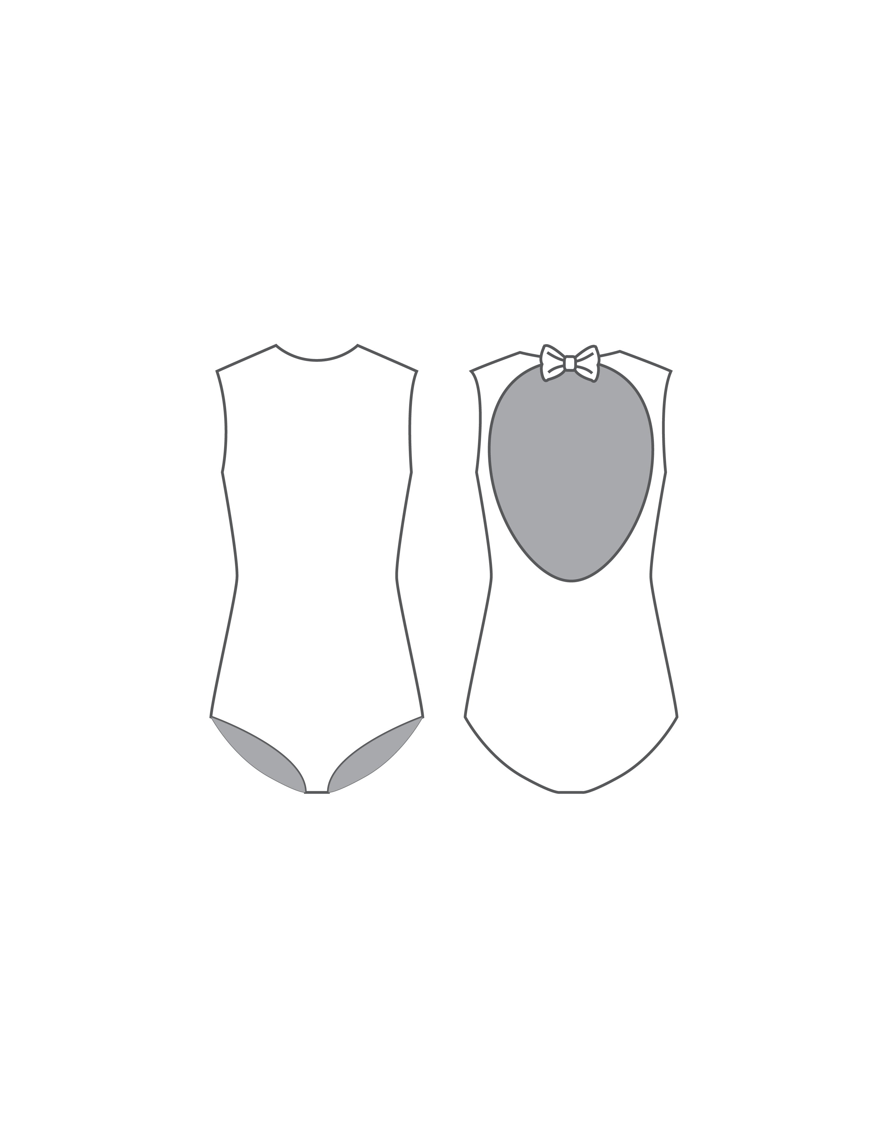 Custom Inked Sleeveless Leotard Bow Open Back - Lycra