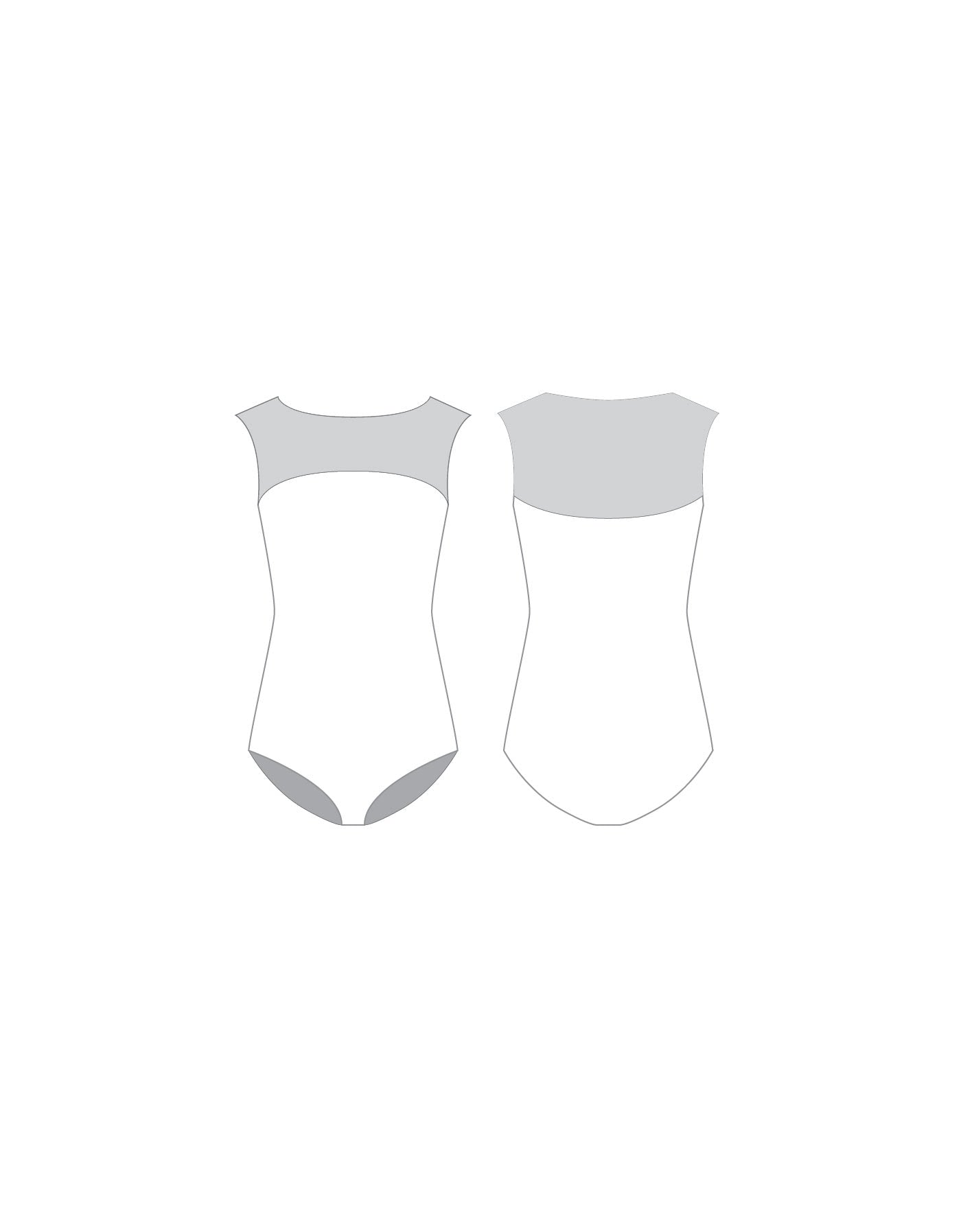 Custom Inked Mesh Yoke Leotard with High Back - Lycra & Mesh