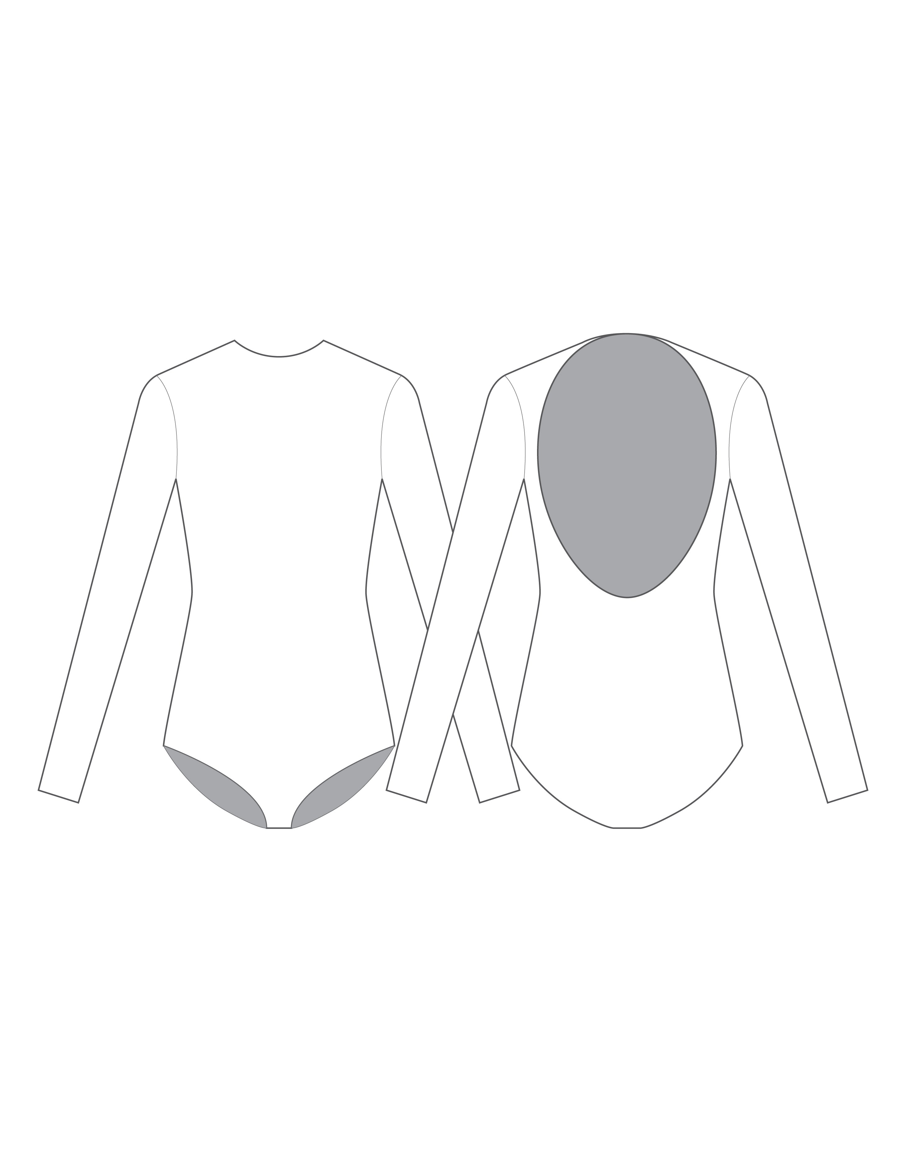 Custom Inked LS Open Back Leotard - Lycra
