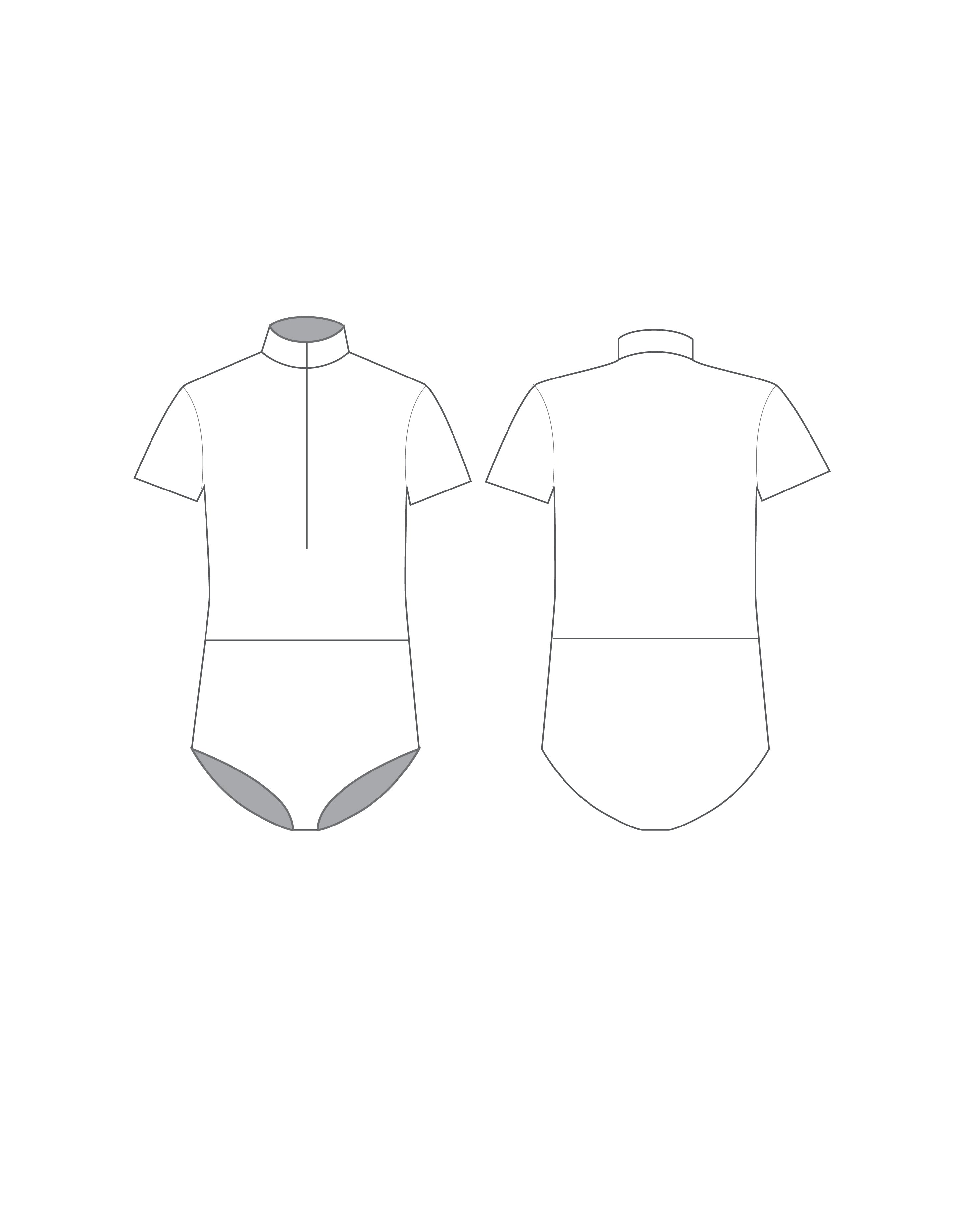 Body per ragazzi con maniche corte, scollo a V e cerniera frontale, personalizzabile con inchiostro - Lycra
