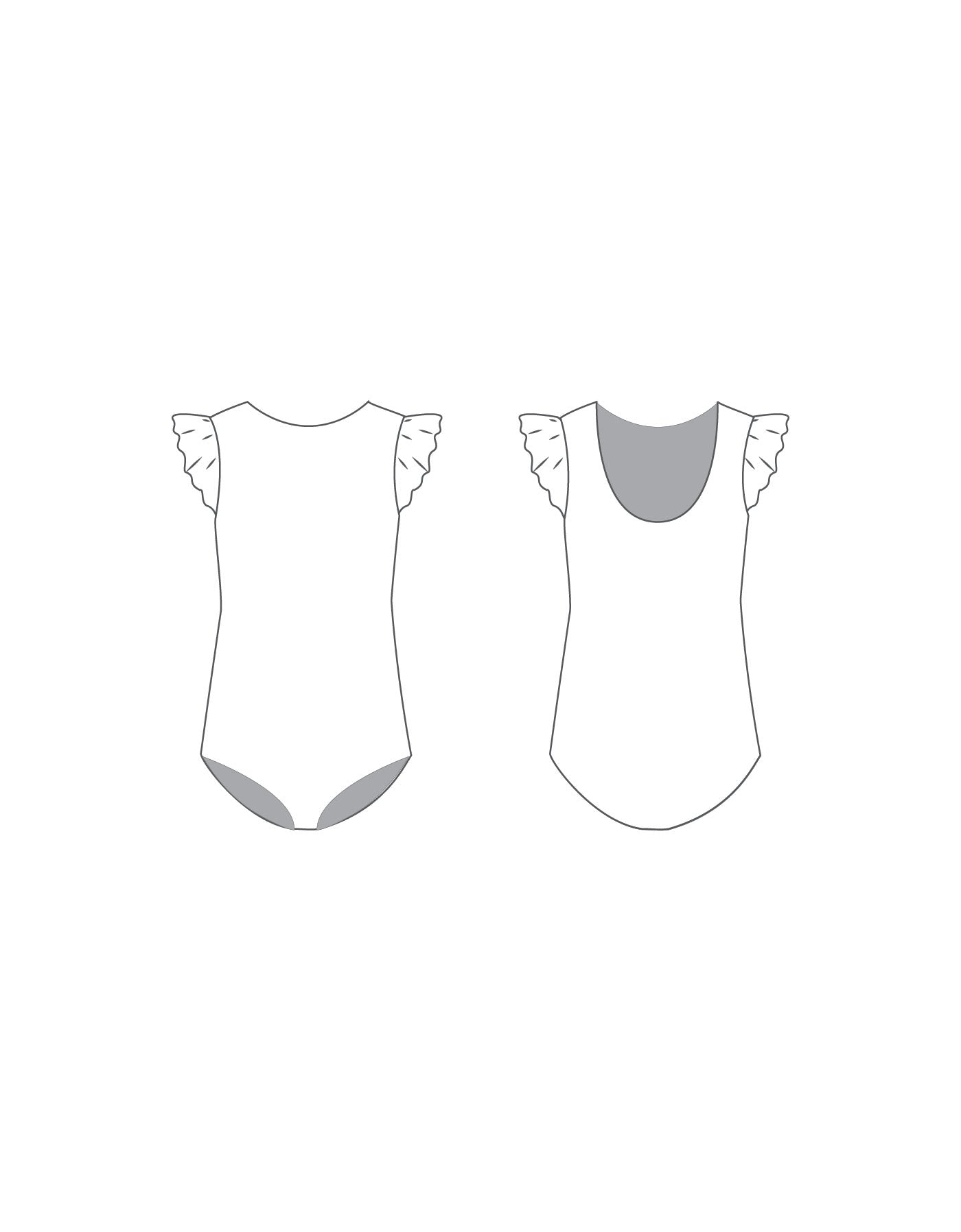 Custom Inked Tank Gather Sleeve Leotard - Lycra