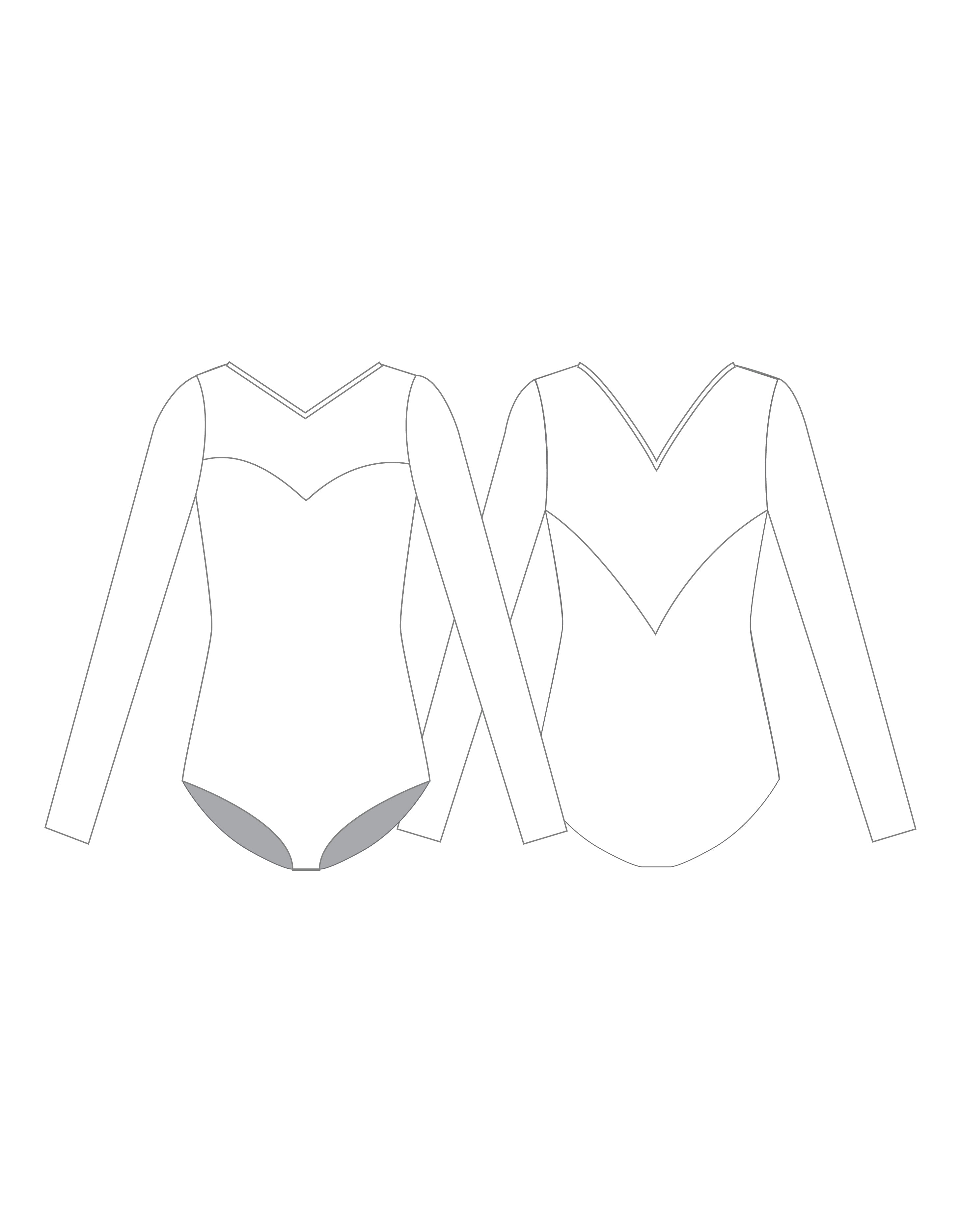 Body da ginnastica a maniche lunghe Sweetheart con tatuaggio personalizzato - Lycra