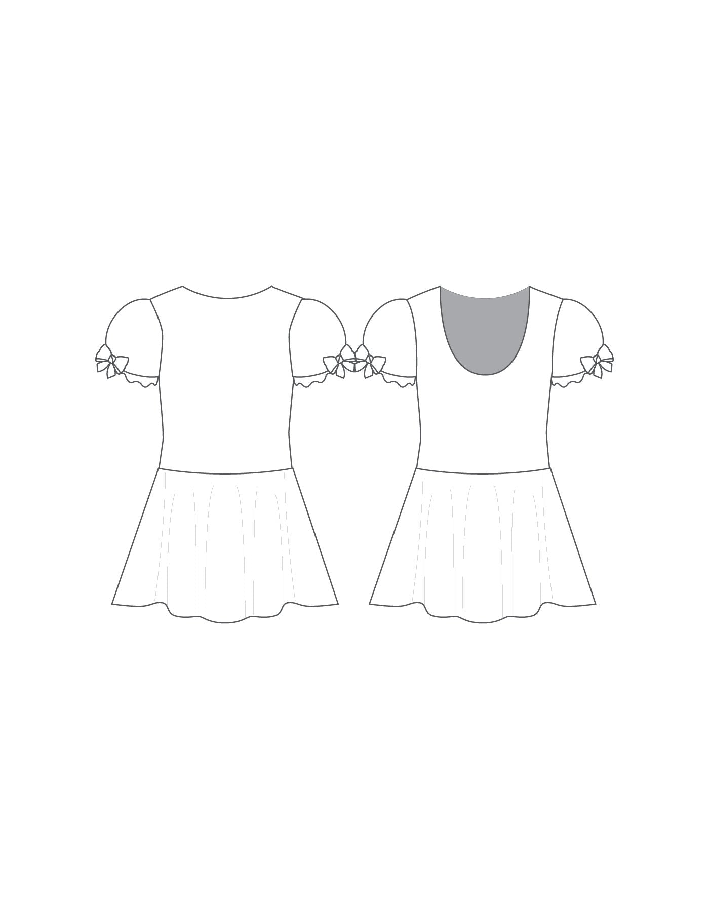 Custom Inked Puff Sleeve Dress - Lycra