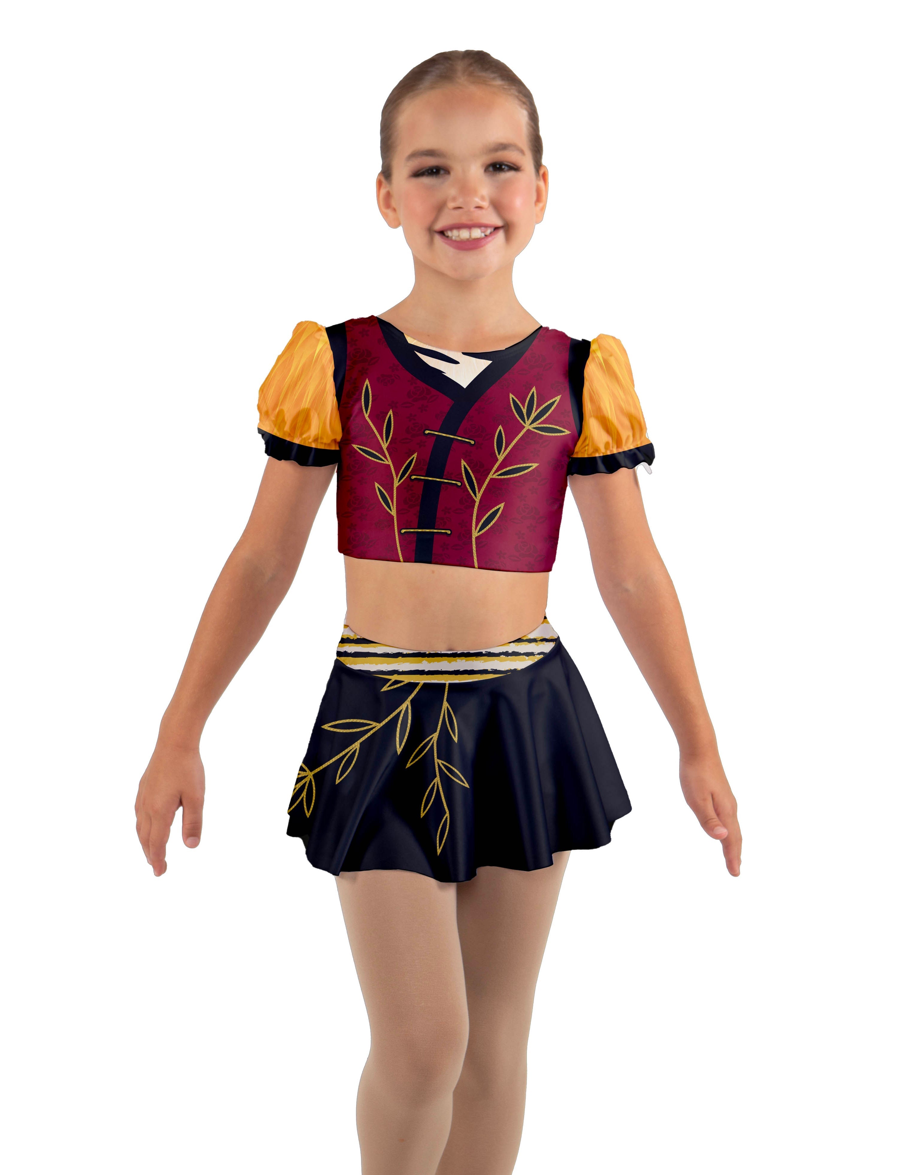 Karate Animals - Tiger - Kung Fu Panda Puff Sleeve Crop Top