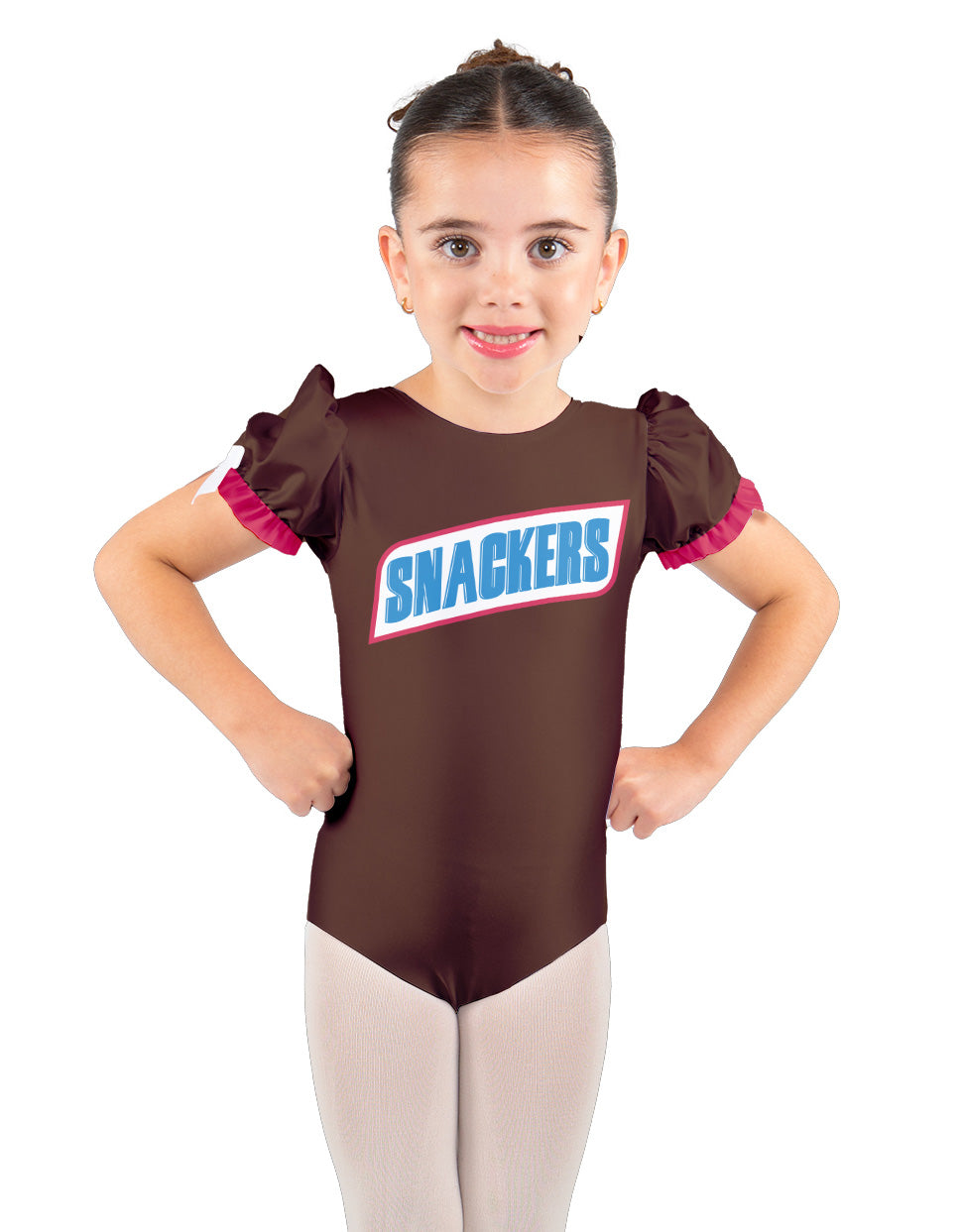 Snackers Chocolate Puff Sleeve Leotard