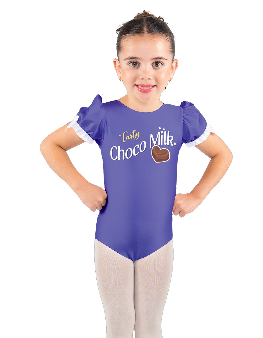 Choco Milk Puff Sleeve Leotard