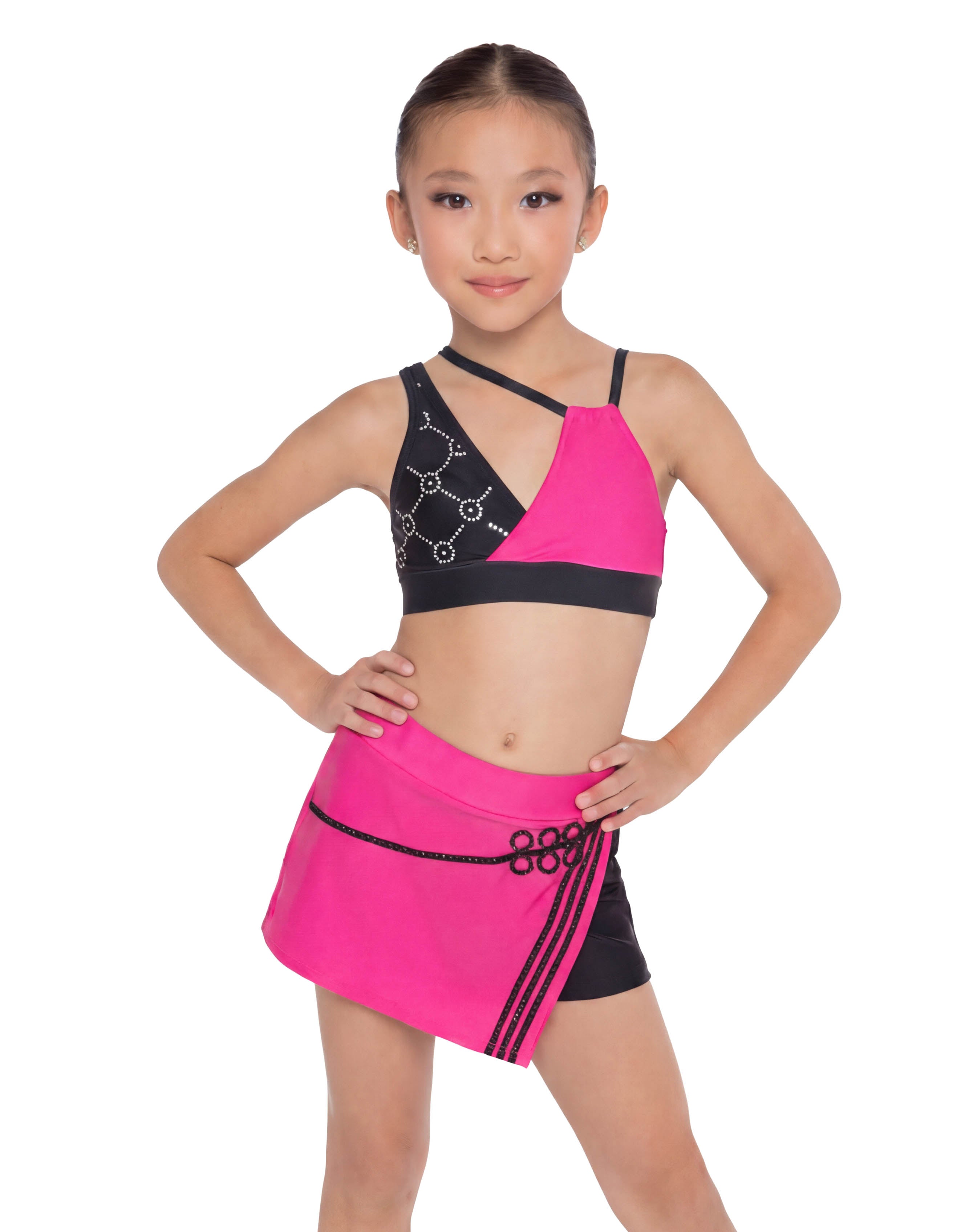 BlackPink Overlap Panel Skort with Waistband and Panty