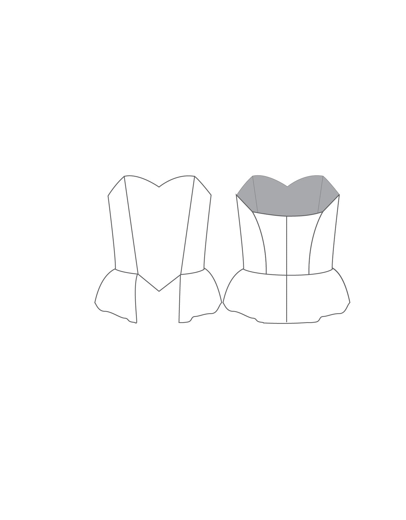Custom Inked Sweetheart Corset with Peplum - Hologram