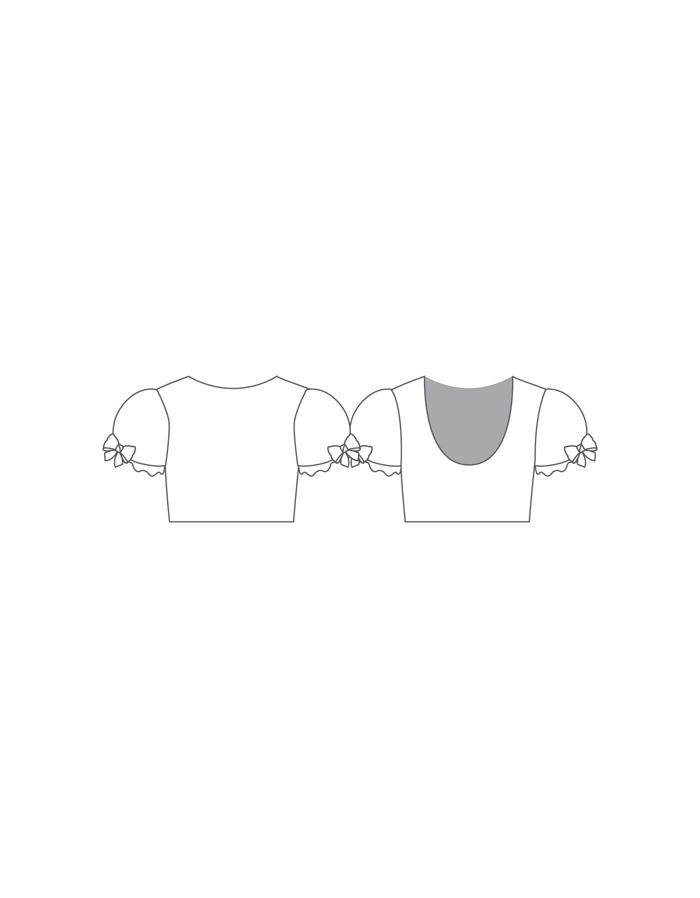 Custom Inked Puff Sleeve Crop Top - Hologram