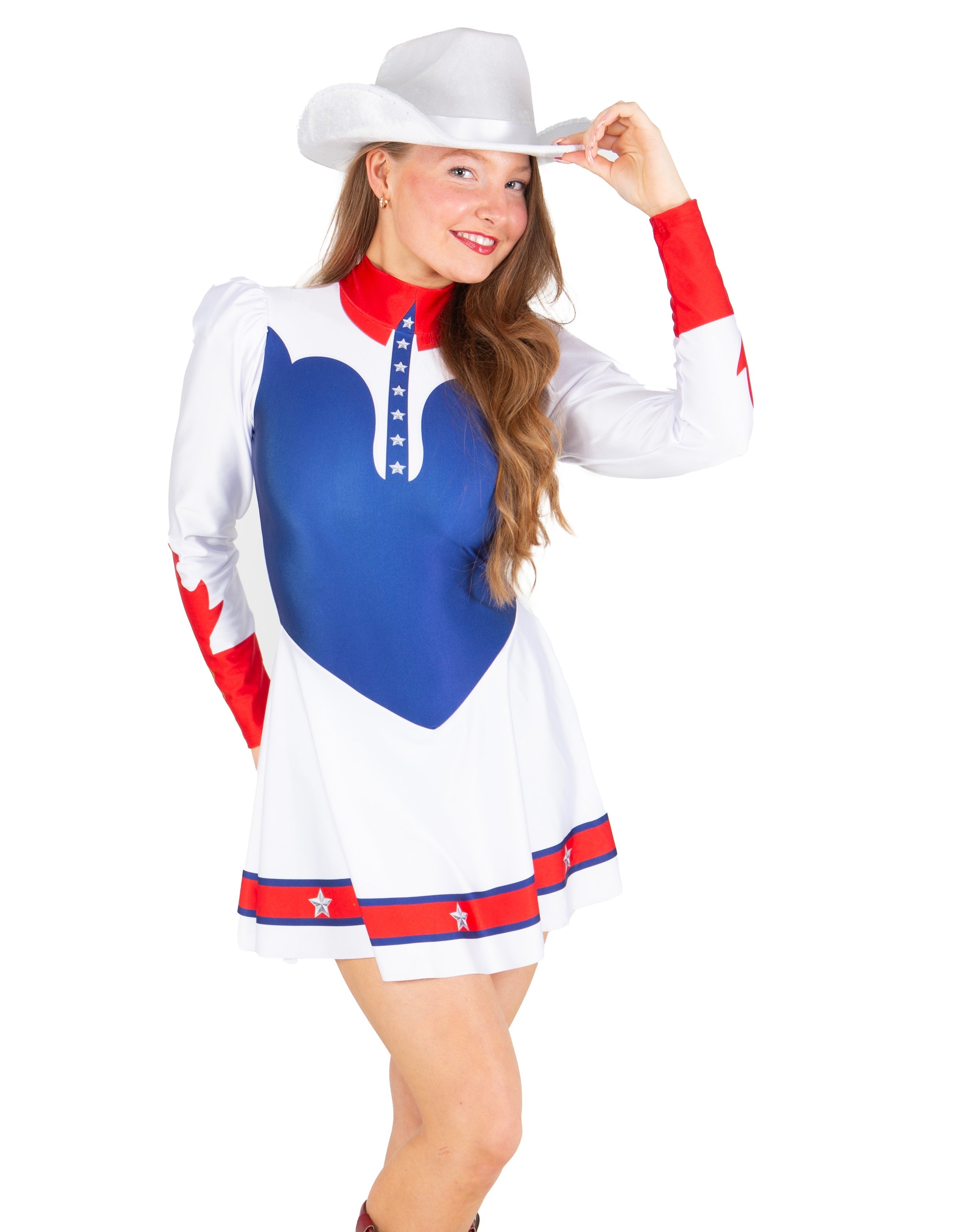 Rodeo Carter LS Puff Sleeve TNeck Keyhole Back Dress