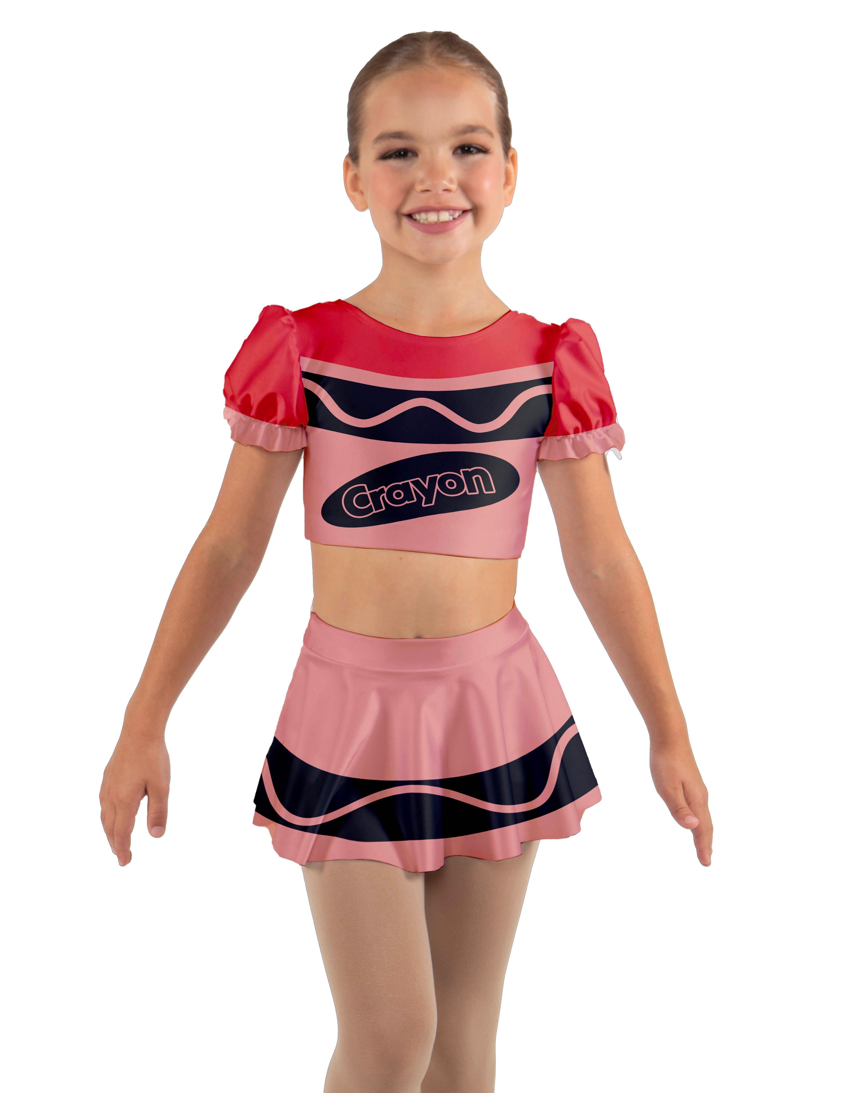 Crayons Puff Sleeve Crop Top