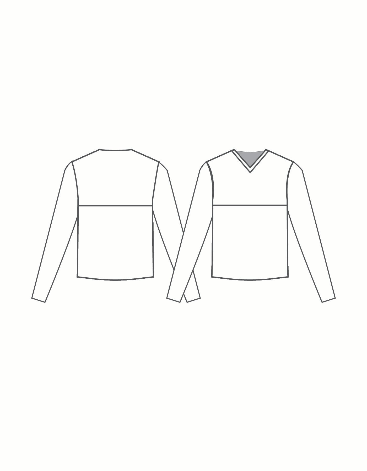 Maglietta a maniche lunghe con scollo a V convertibile personalizzata e scritta - Lycra
