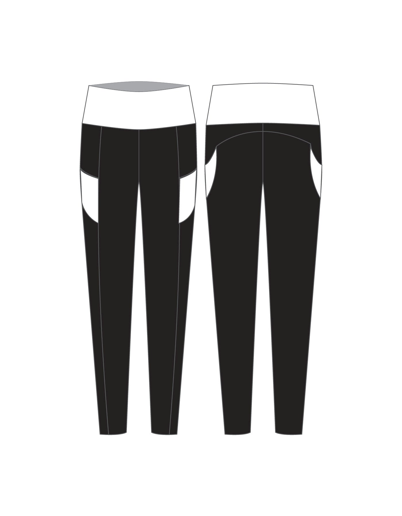 Leggings da yoga con tasca Popcolour personalizzati e inchiostrati - Flat Supplex