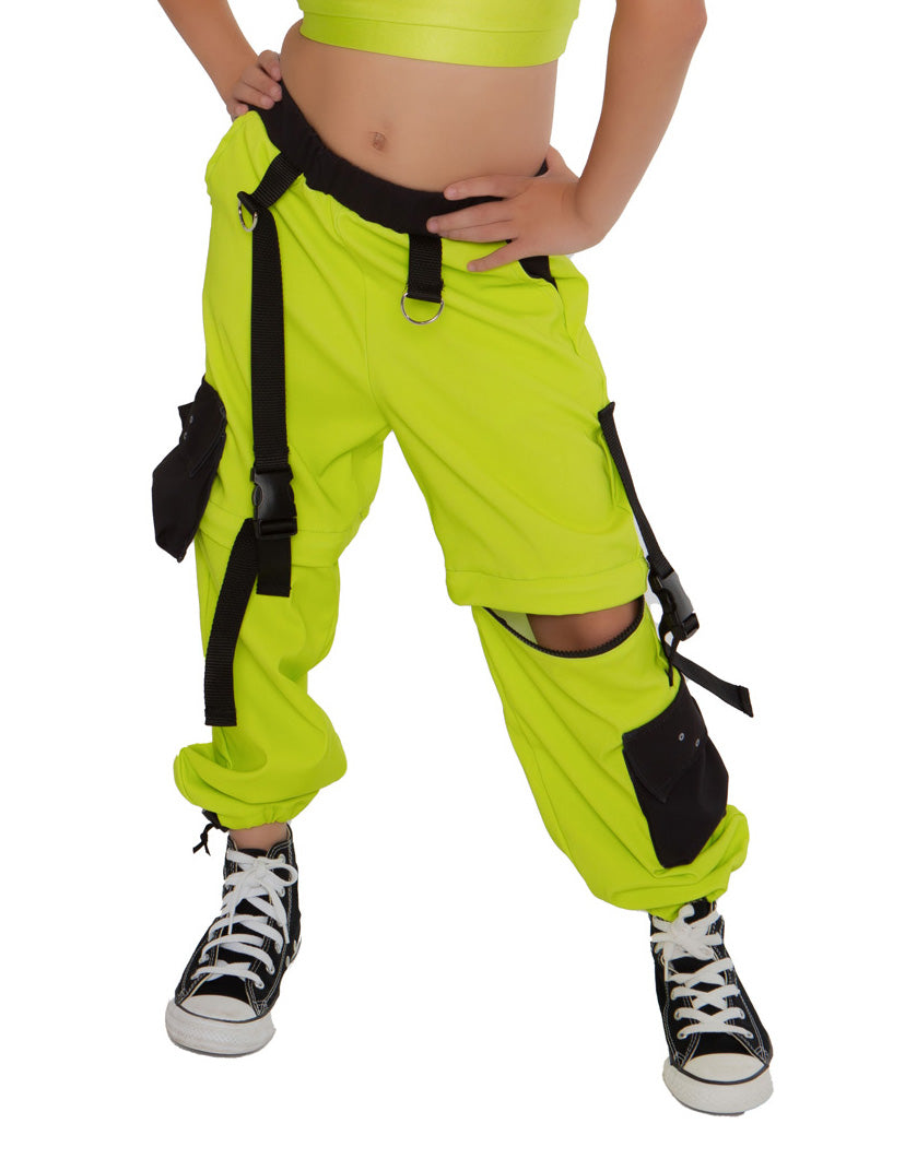 Black Strap Cargo Pants