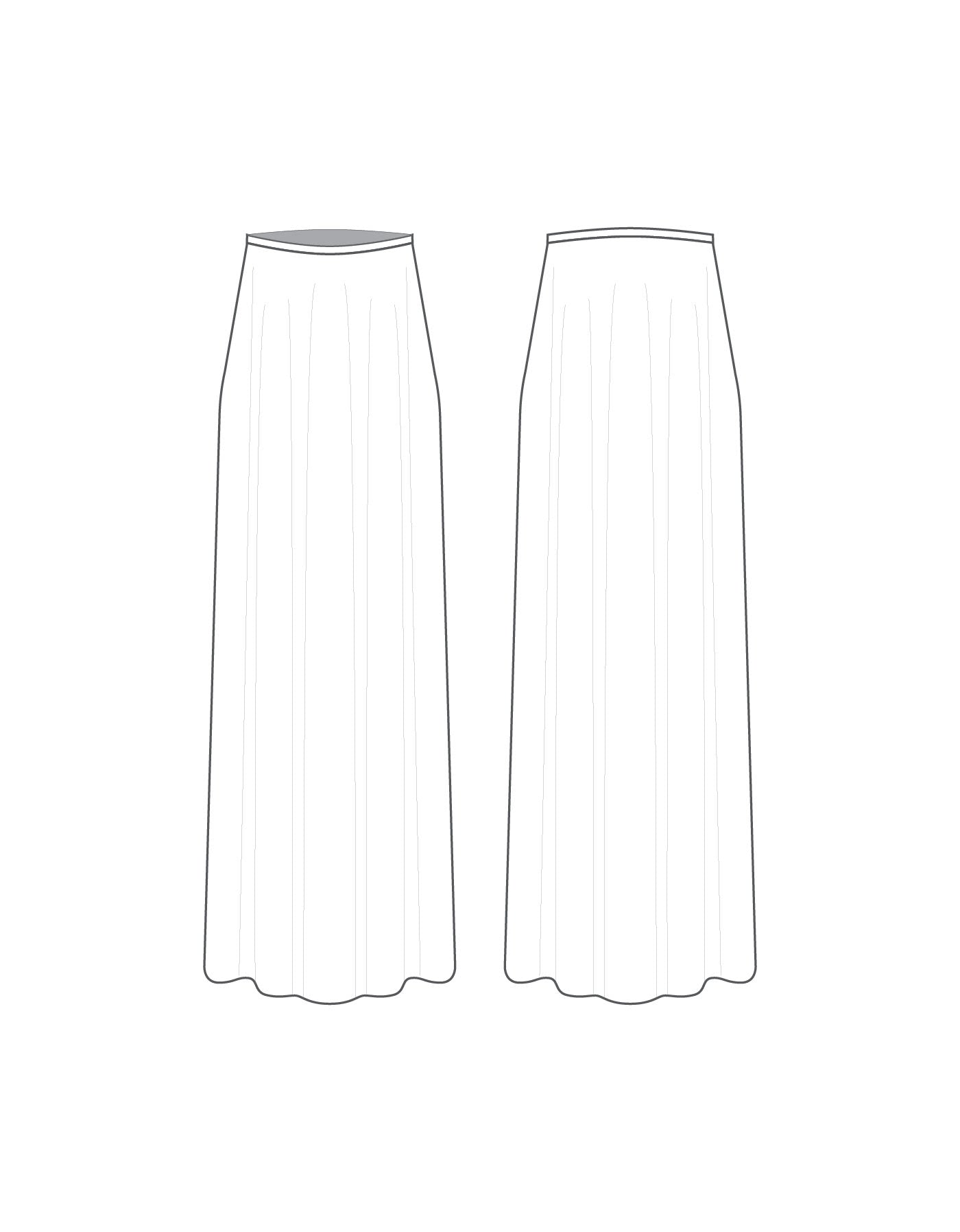 Custom Inked Full Skirt with Closed Sides - Chiffon