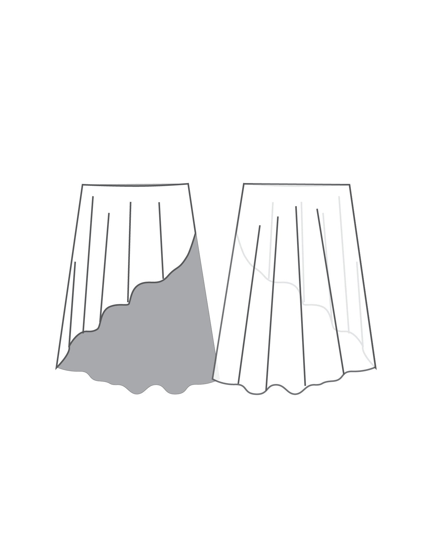 Custom Asymetrical Skirt - Chiffon