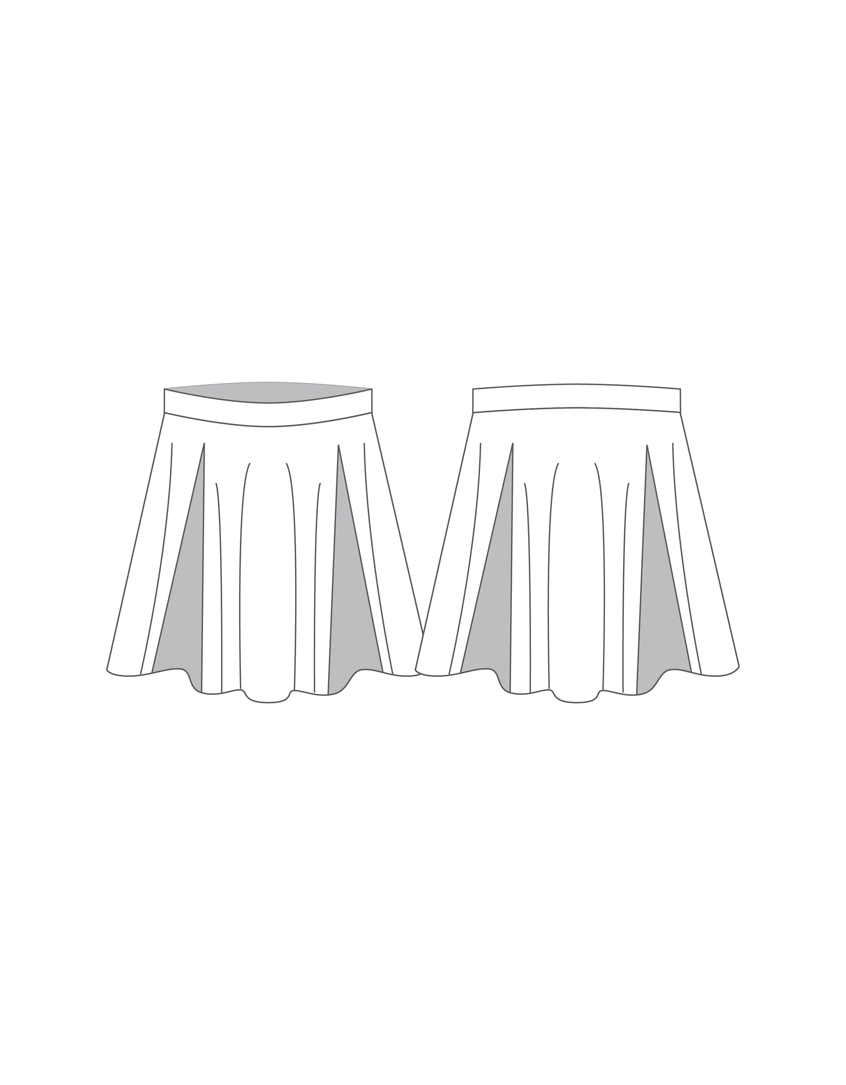 Custom Inked Box Pleat Skirt - Lycra