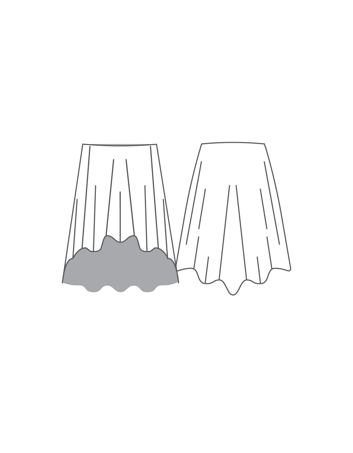 Custom Inked Ballroom Skirt No Waistband - Chiffon