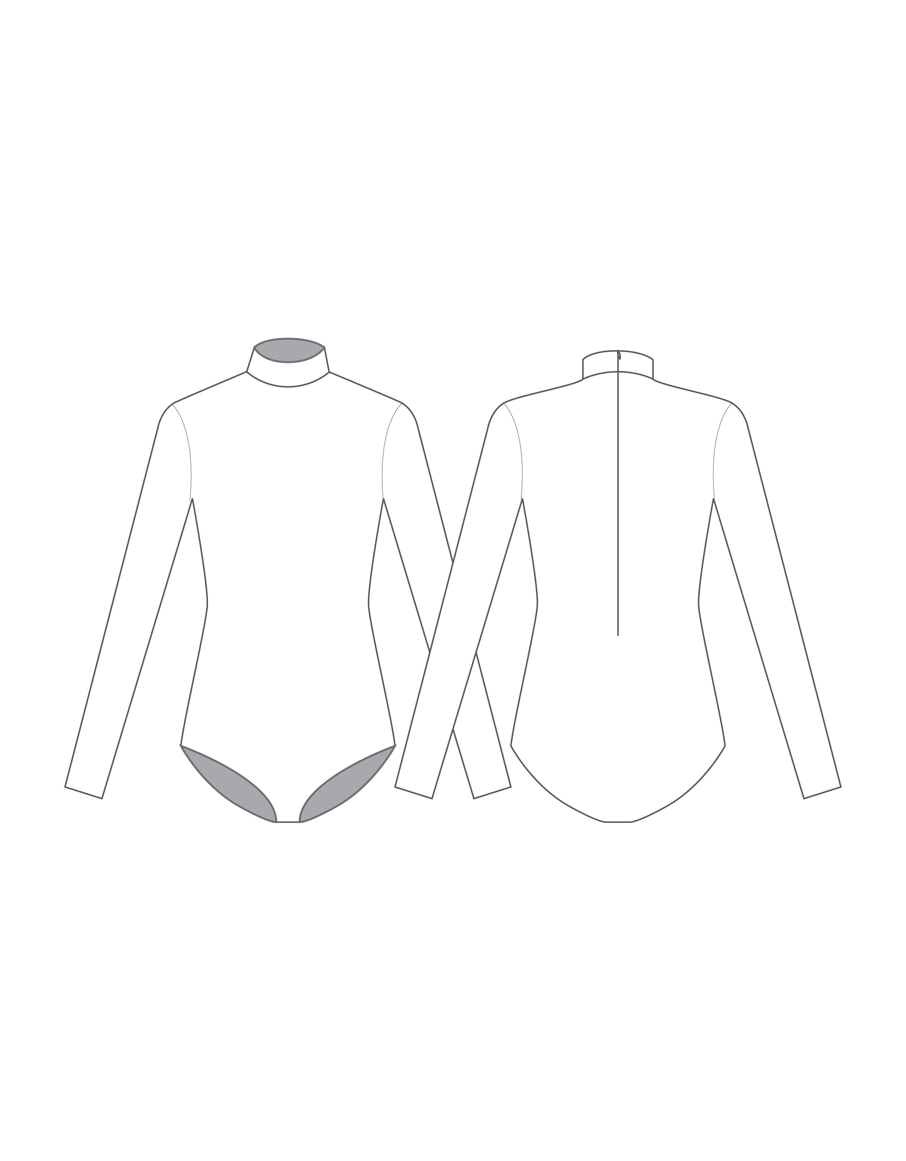 Custom Inked Lycra LS Tneck Zipper Back Leotard - Hamilton Theatrical