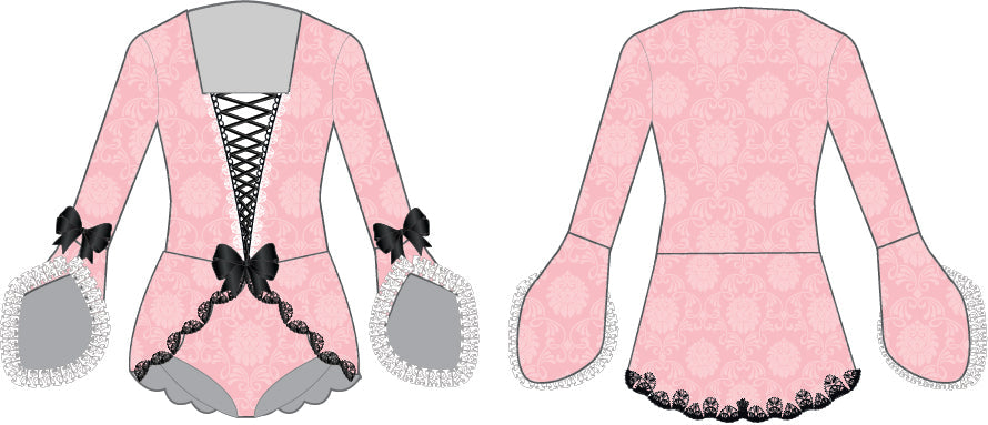 Custom Bridgerton Square Neck Leotard with Open Cuff and Peplum