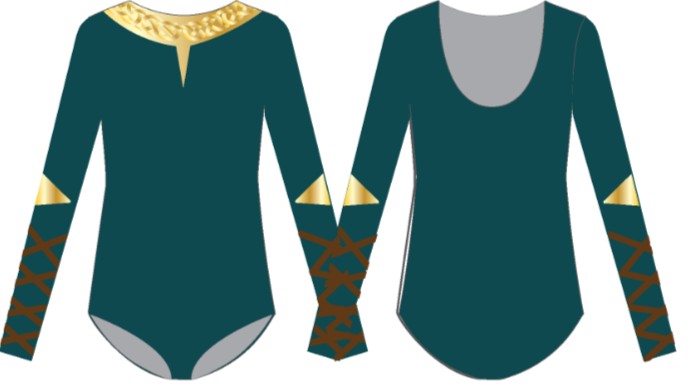 Custom Highland Princess LS Boatneck Open Back Leotard