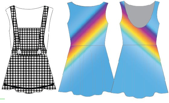 Custom Dorothy to Rainbow Convertible Tank Dress With Double Skirt