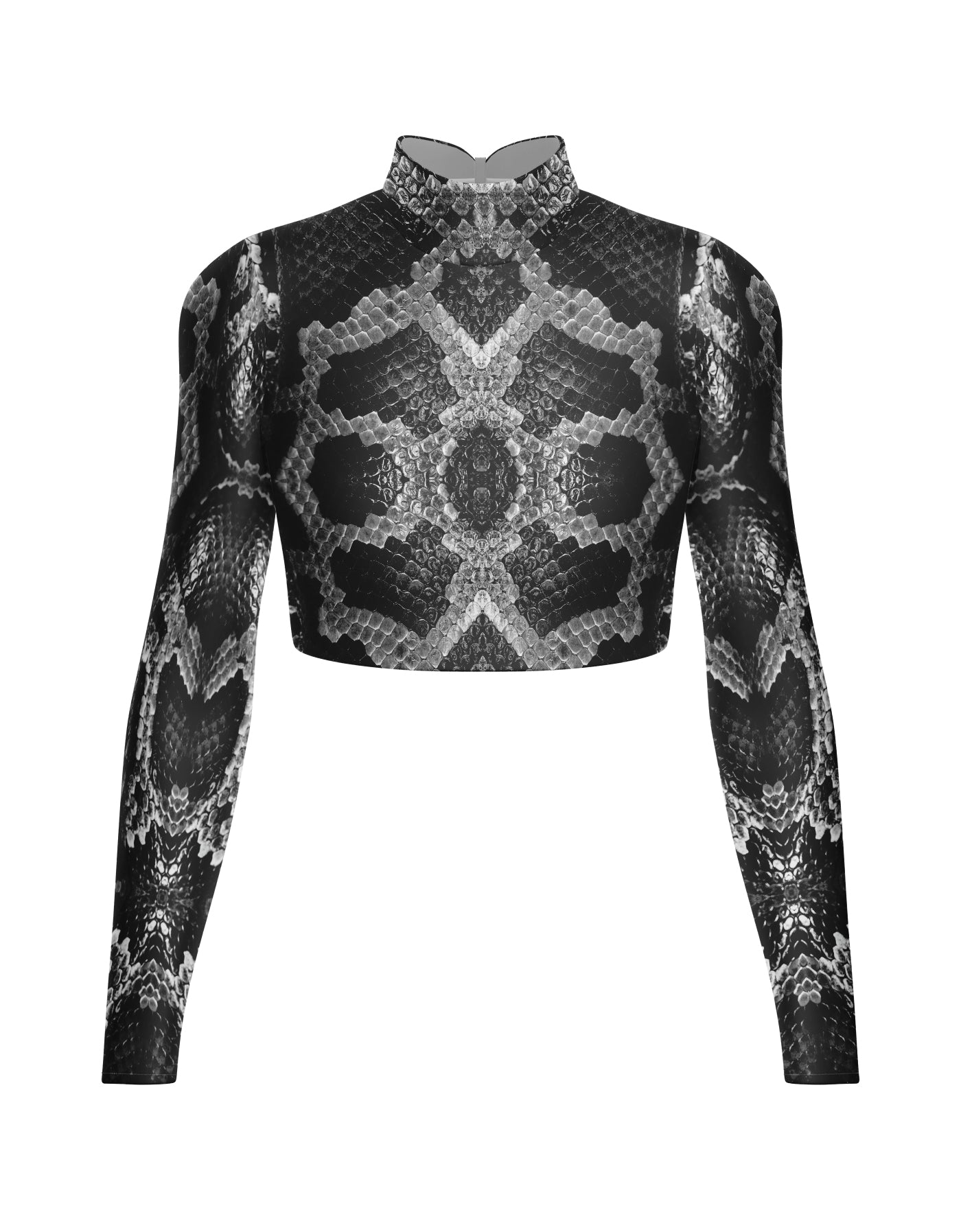 Snake Long Sleeve Crop Top