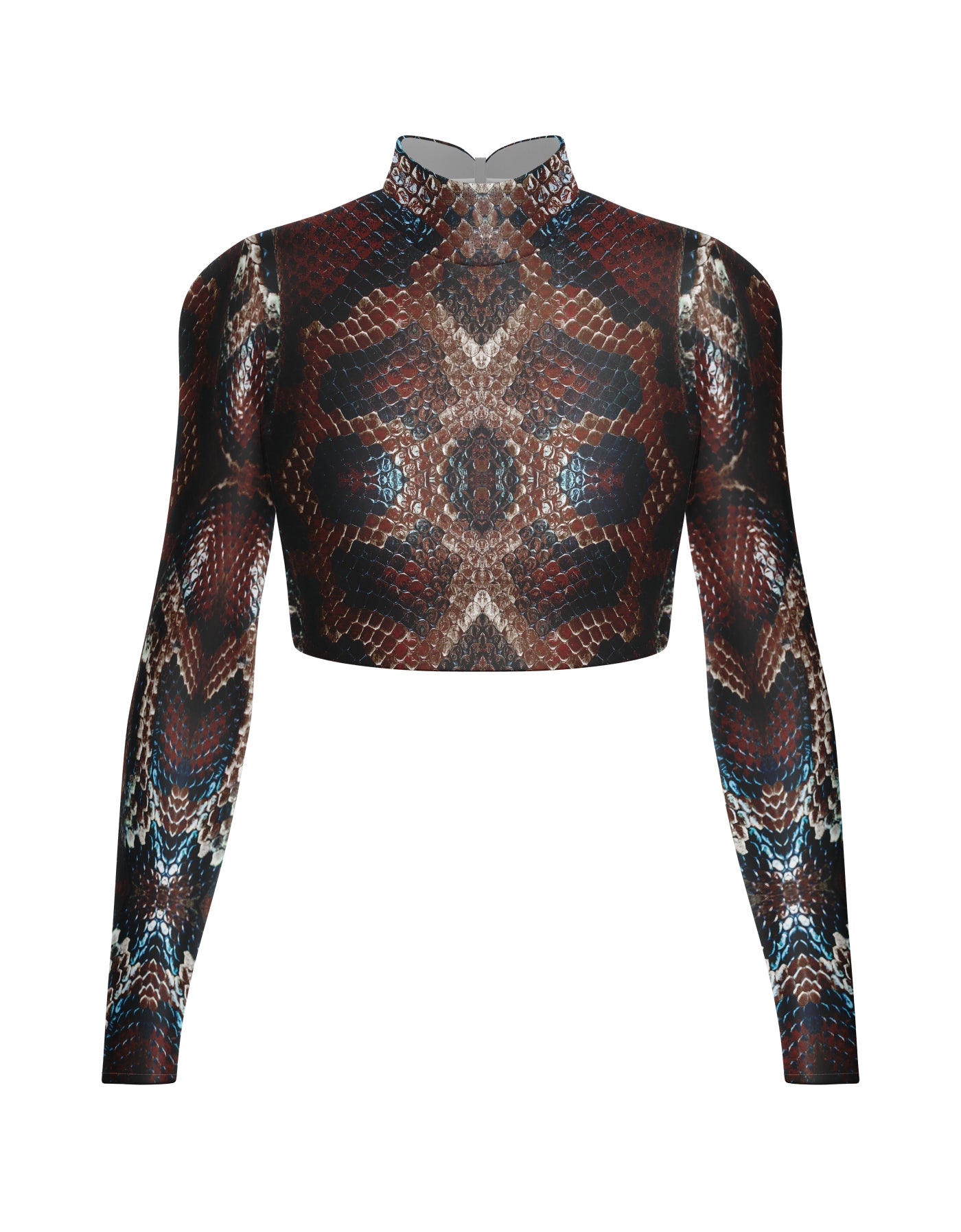 Snake Long Sleeve Crop Top