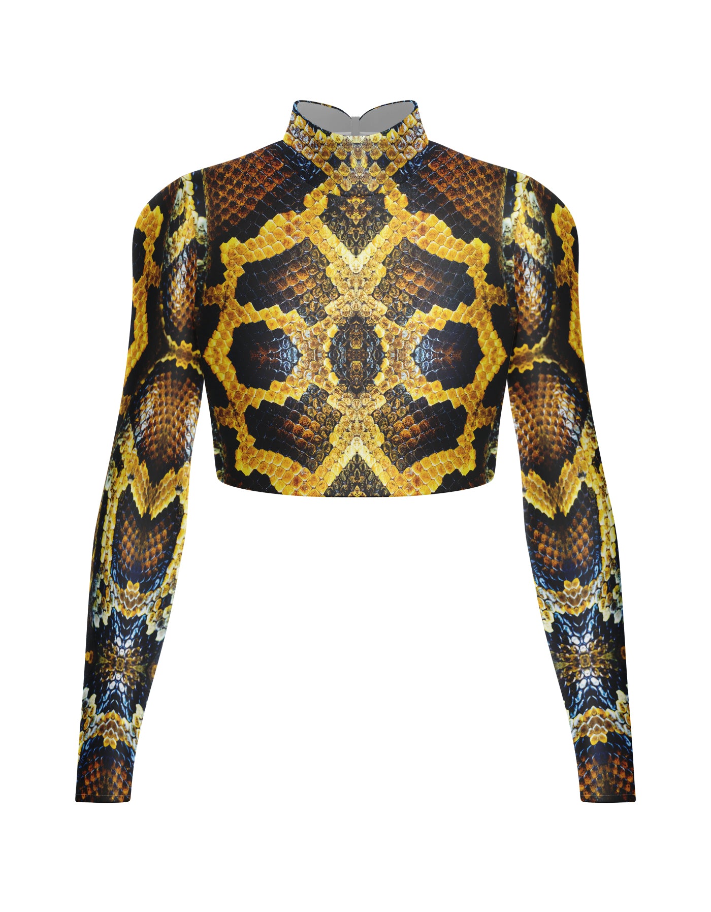 Snake Long Sleeve Crop Top