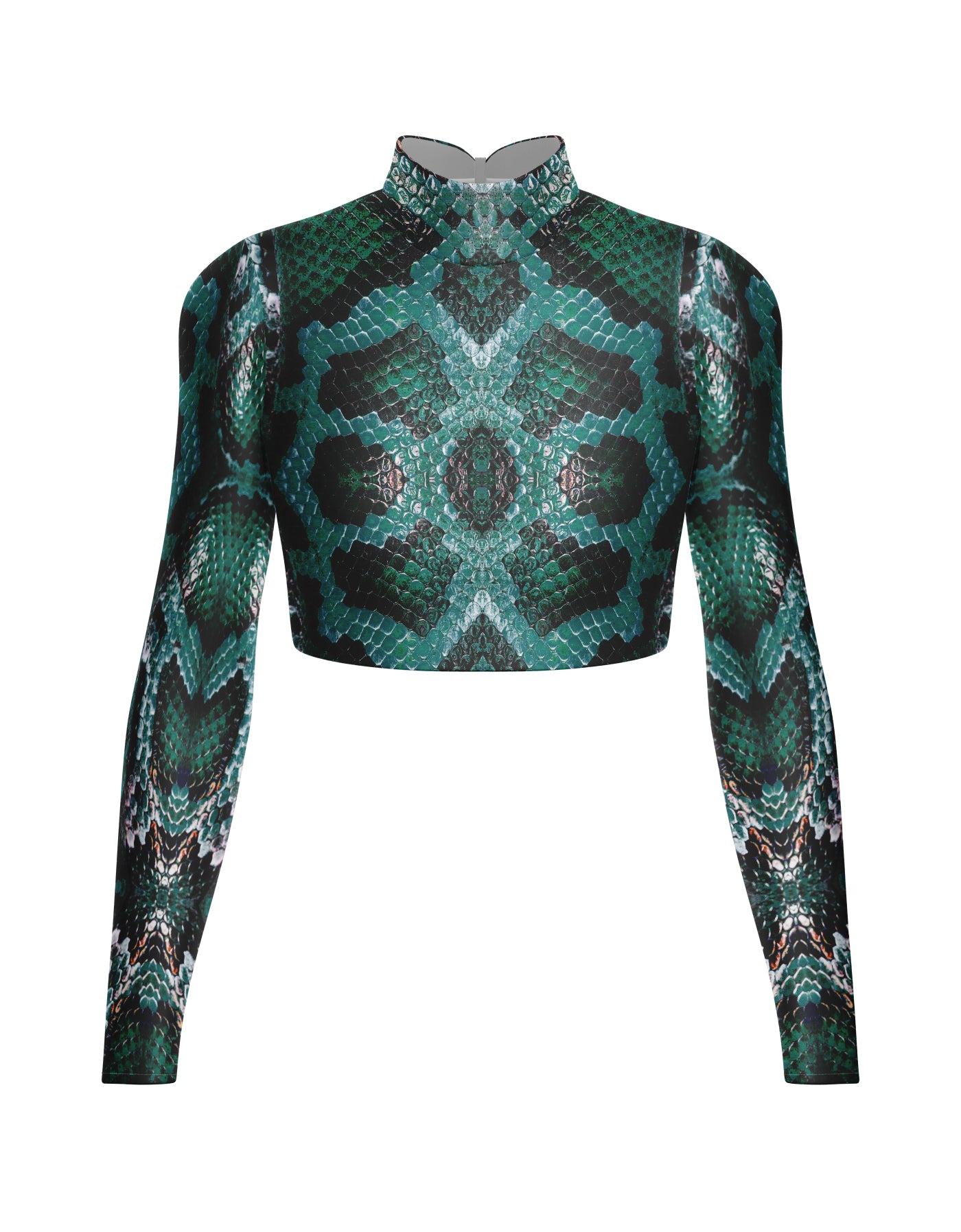 Snake Long Sleeve Crop Top