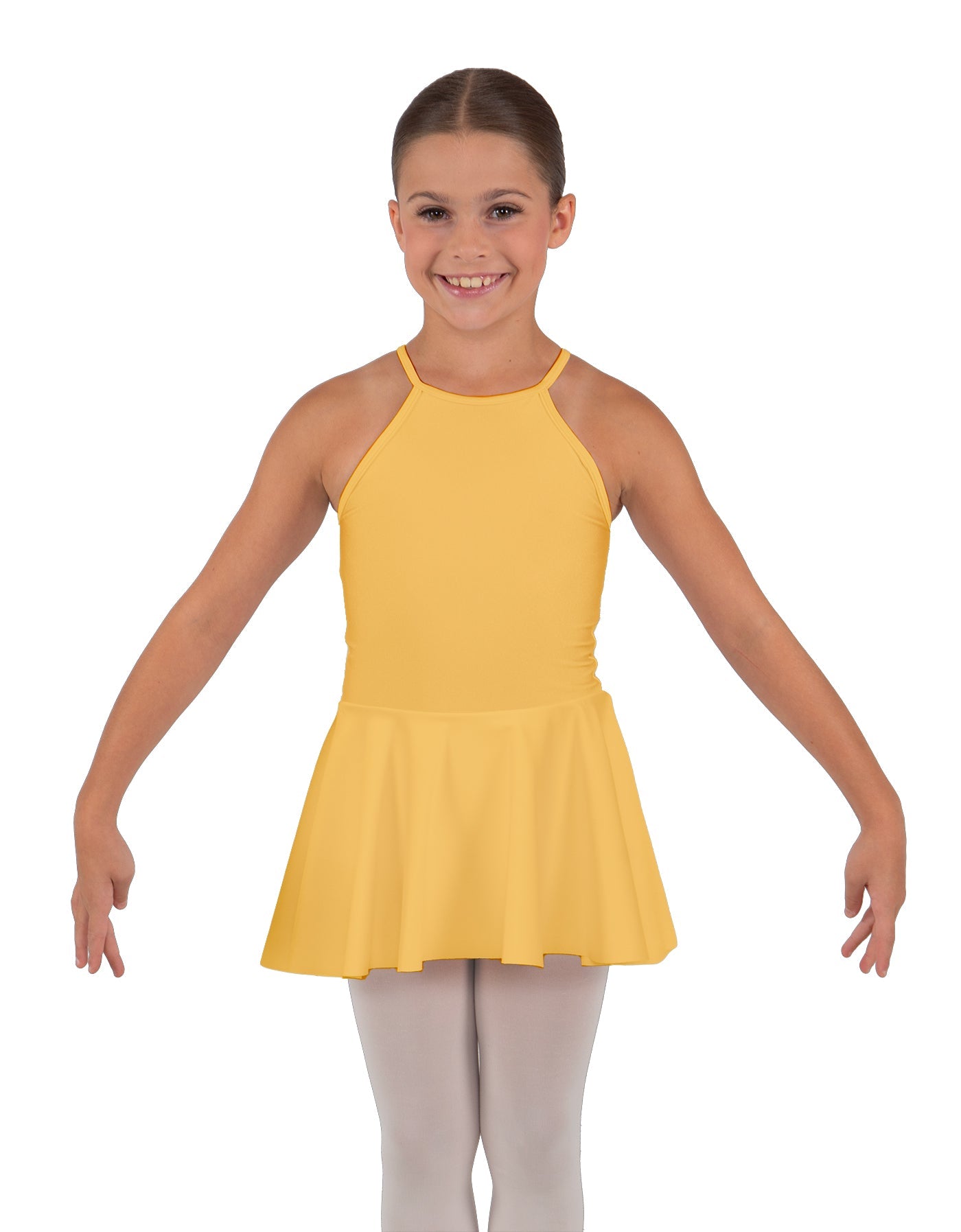Abito con scollo all'americana in lycra tinta unita