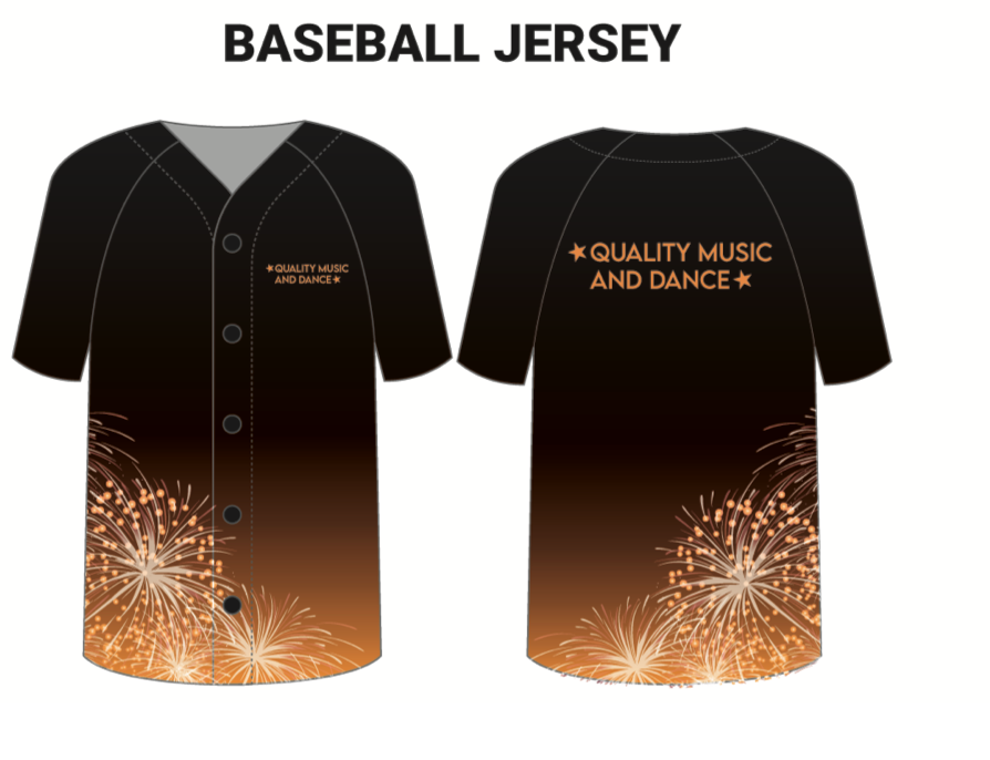 Maglia da baseball personalizzata di qualità per musica e danza