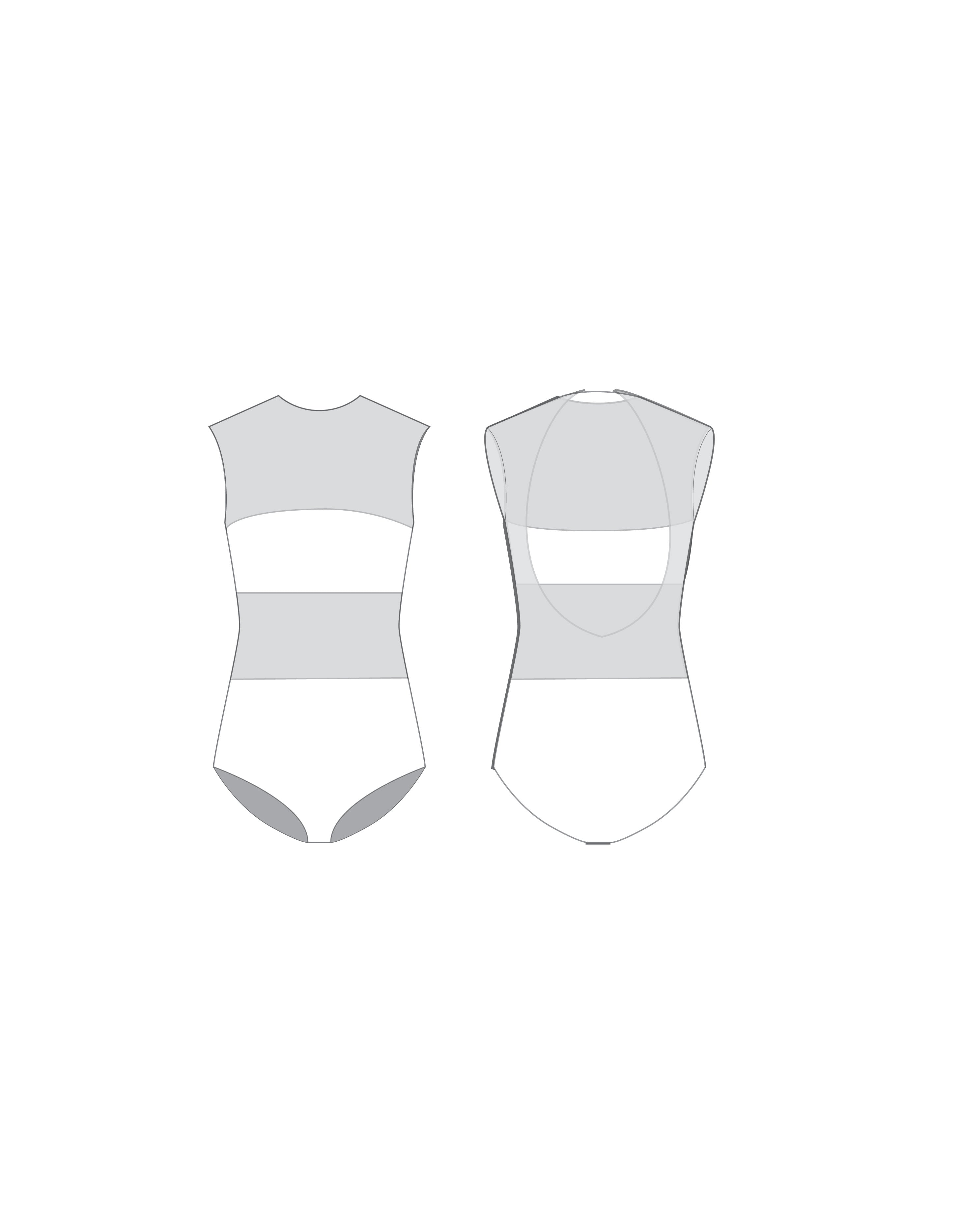 Custom Inked Sleeveless Open Back Leotard with Bandeau and Panty - Lycra & Mesh