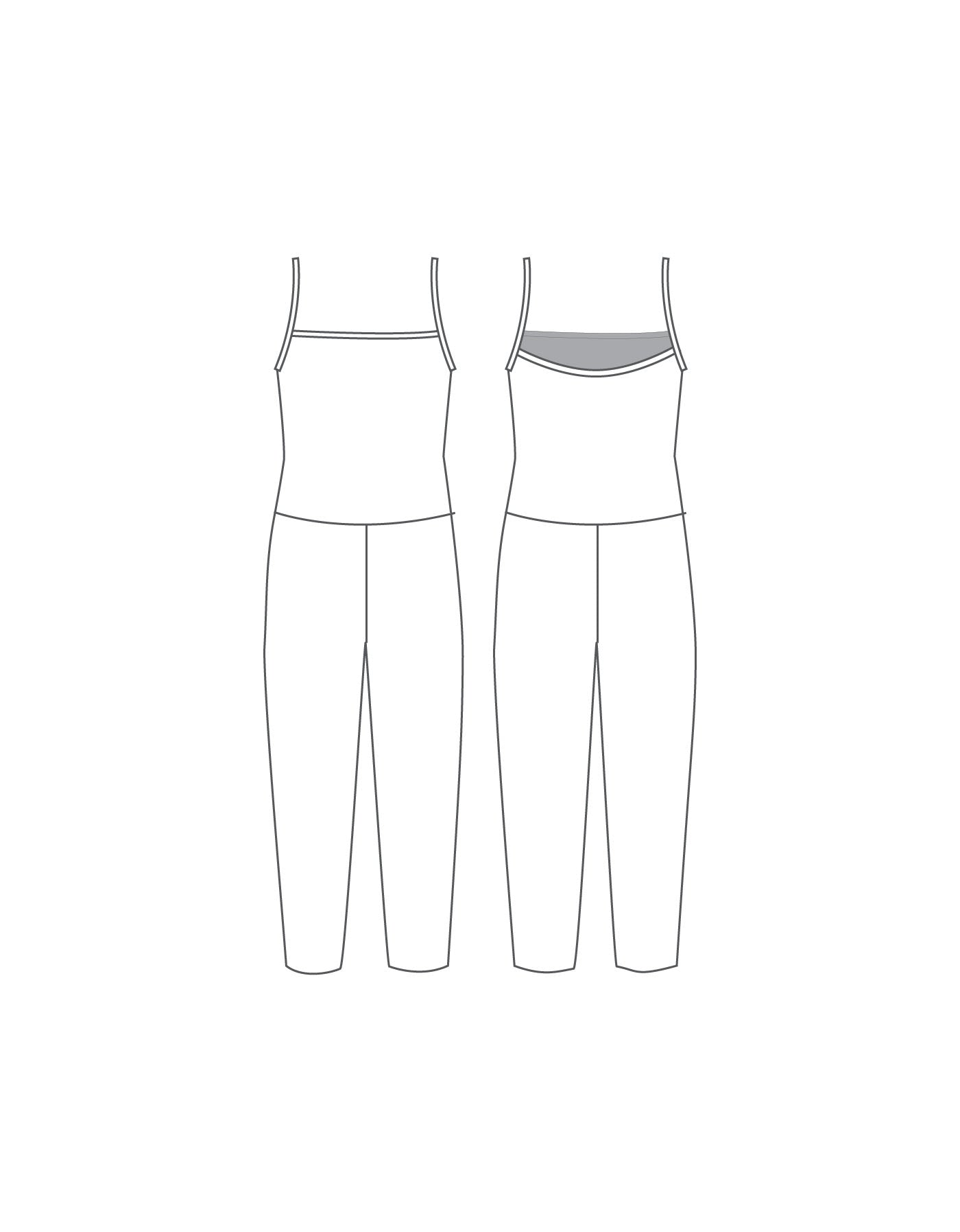 Custom Inked Camisole Capri Unitard Two Fabrics - Flat Supplex