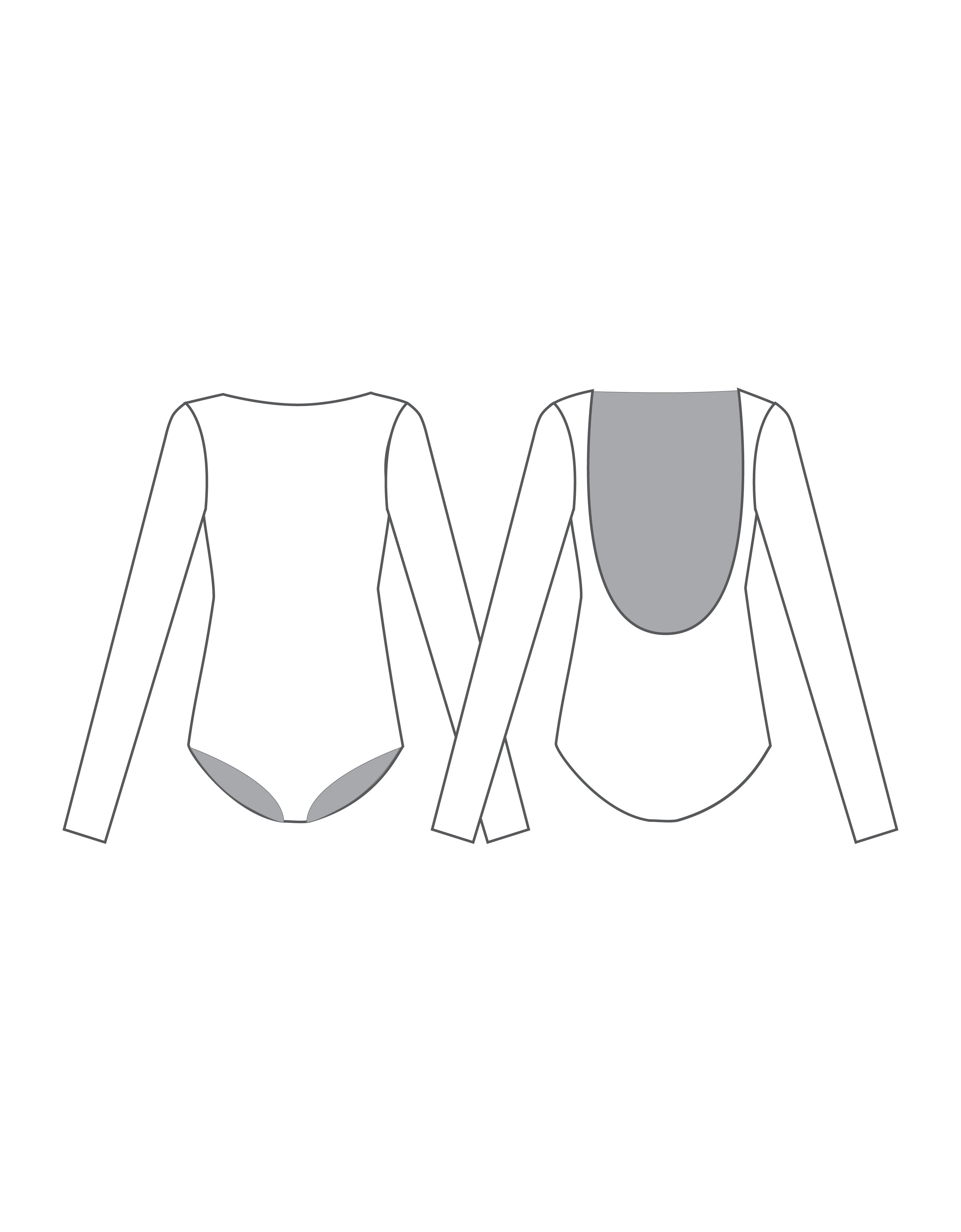 Custom Inked LS Boatneck Open Back Leotard - Lycra