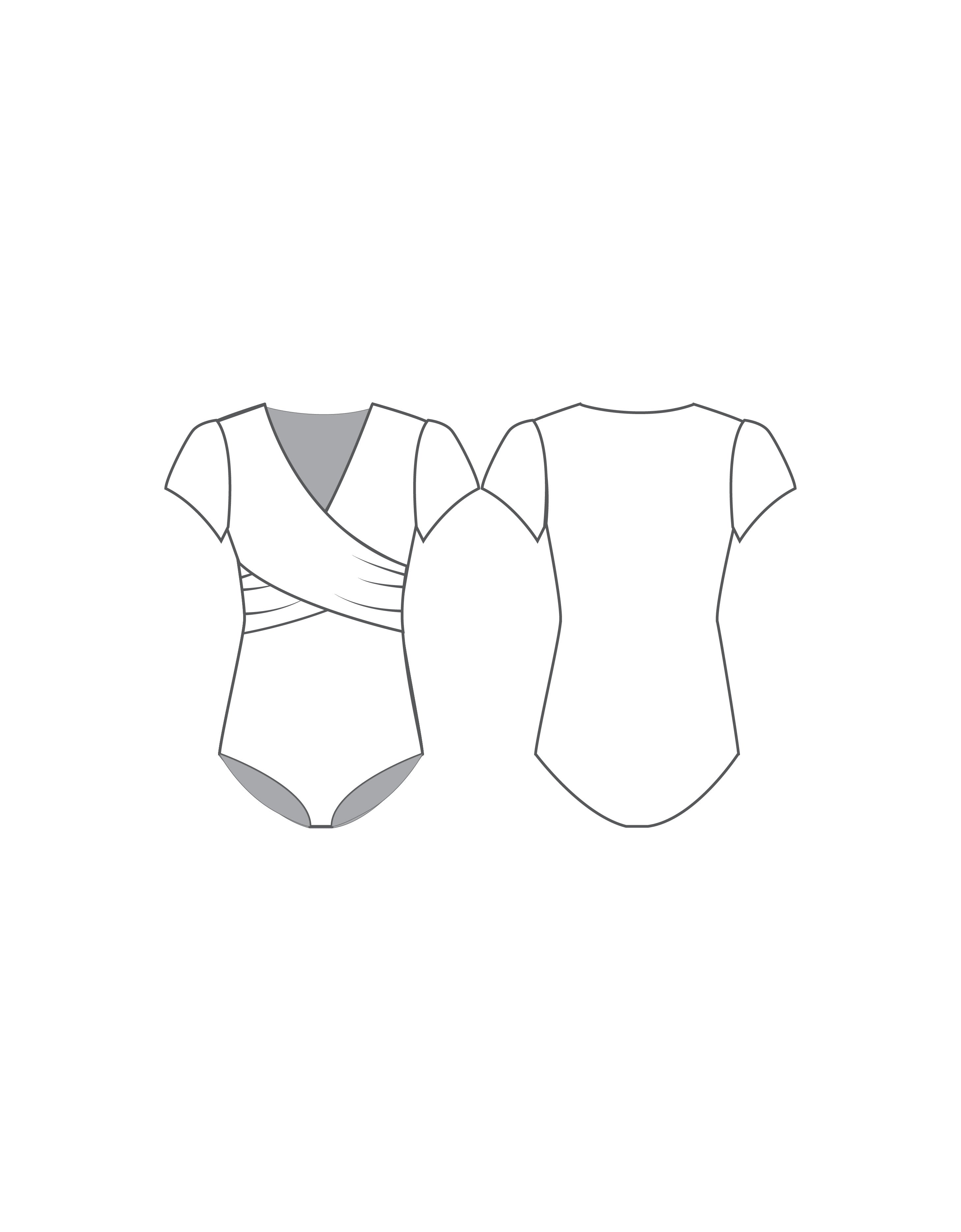 Custom Inked Cap Sleeve Double Crossover Leotard - Lycra