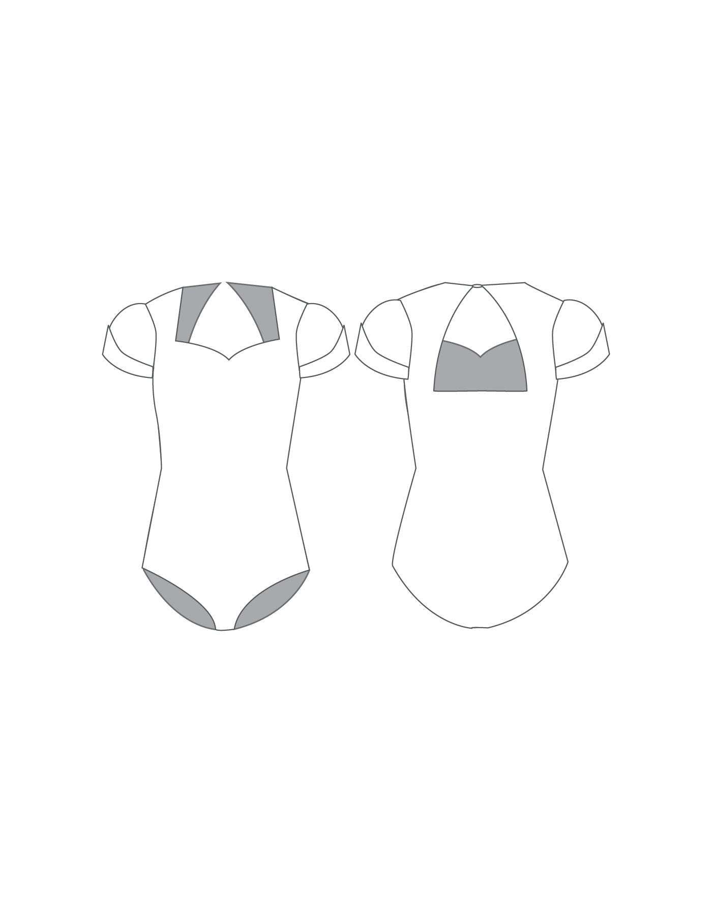 Body a cuore personalizzato con polsini e schiena triangolare - Lycra