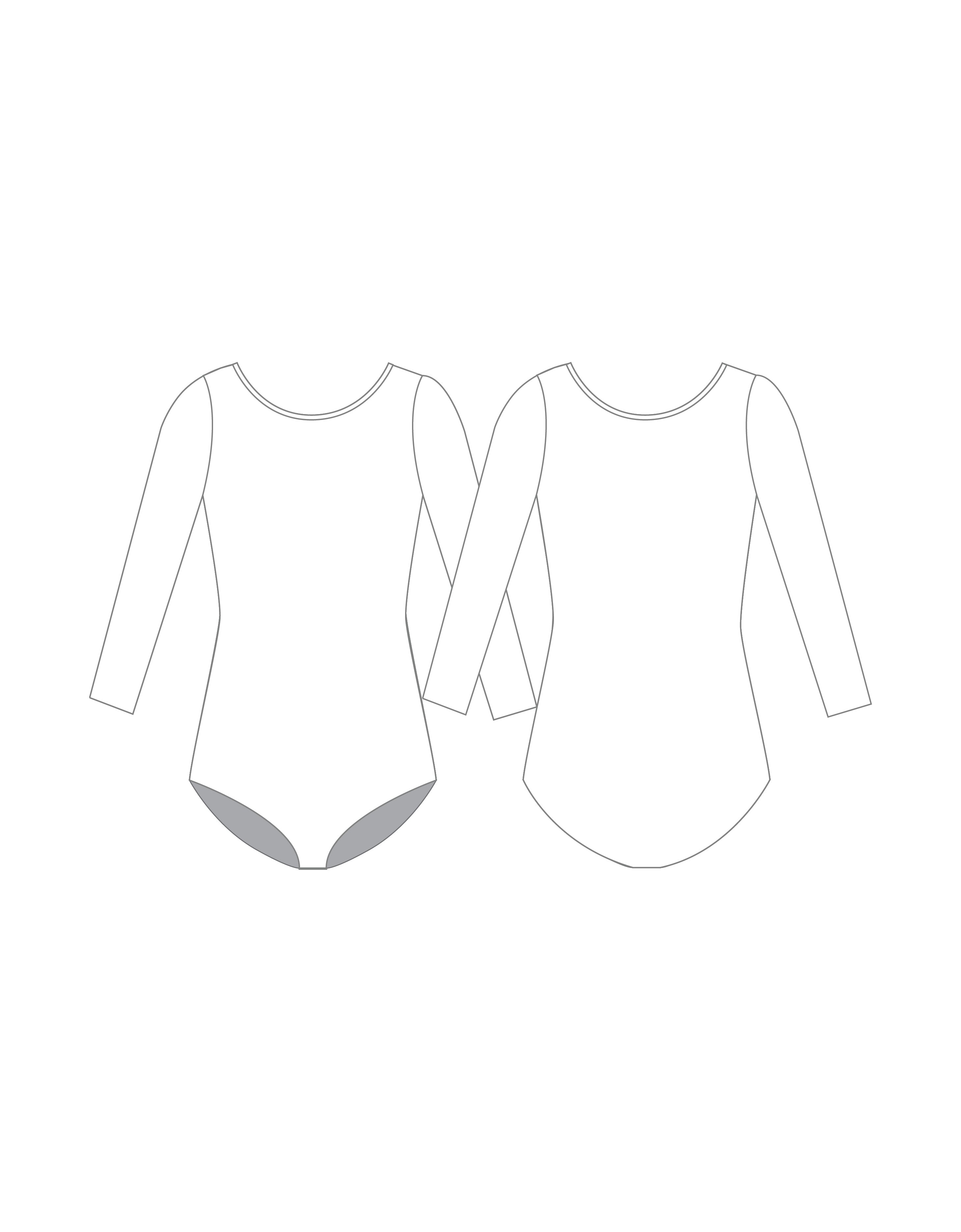 Body da ginnastica con scollo tondo e maniche a 3/4 personalizzate e tatuate - Lycra