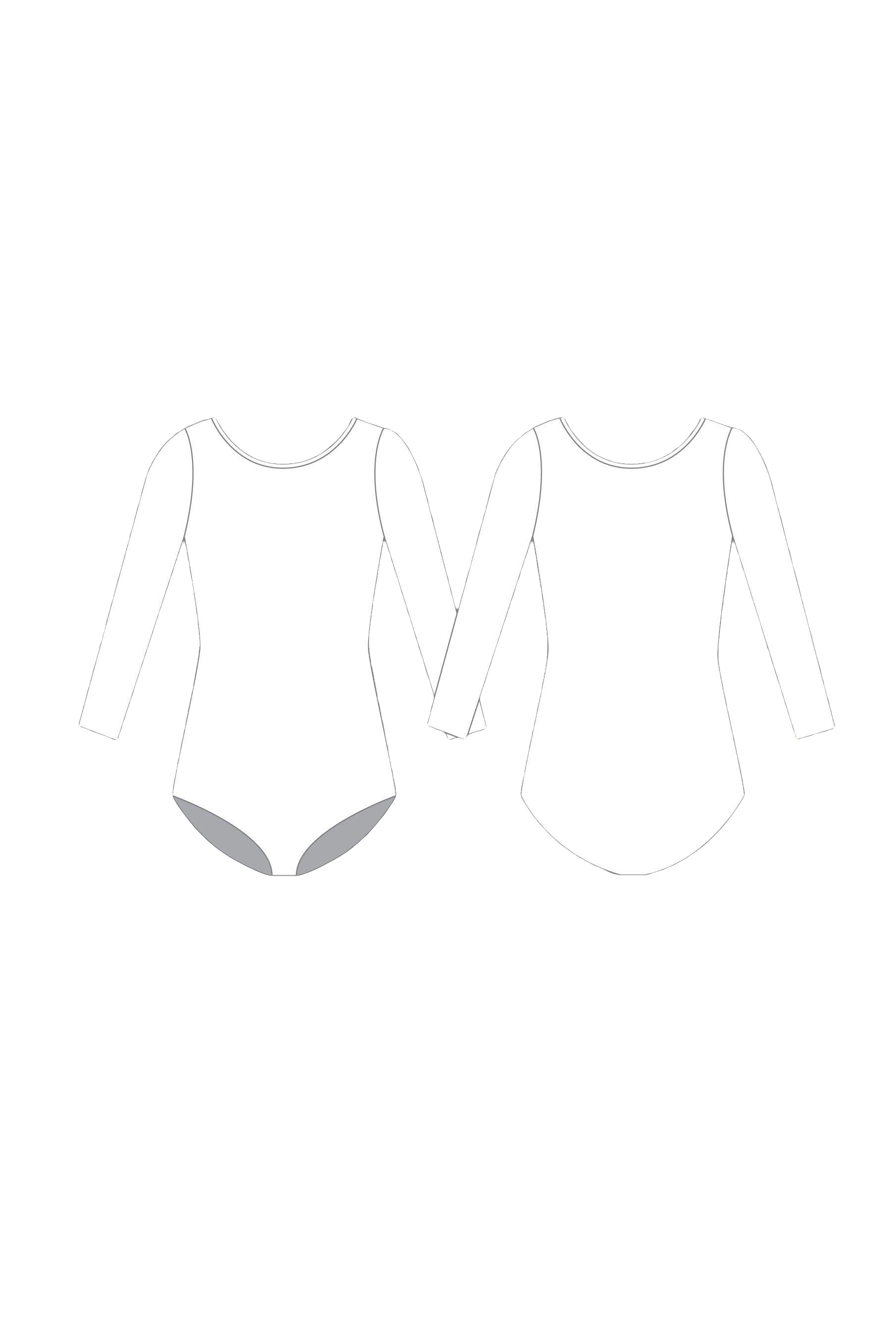 Body personalizzato con scollo tondo e maniche a 3/4