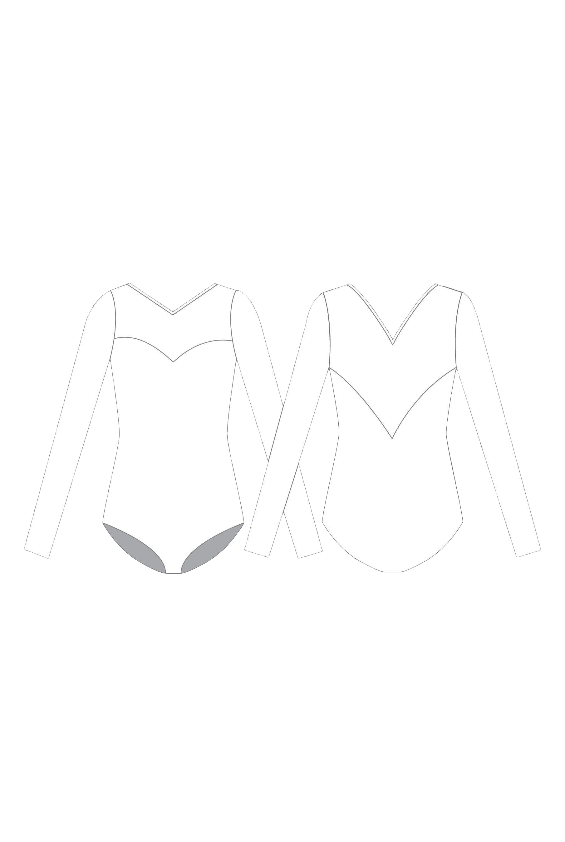 Body a maniche lunghe con stampa a cuore personalizzata