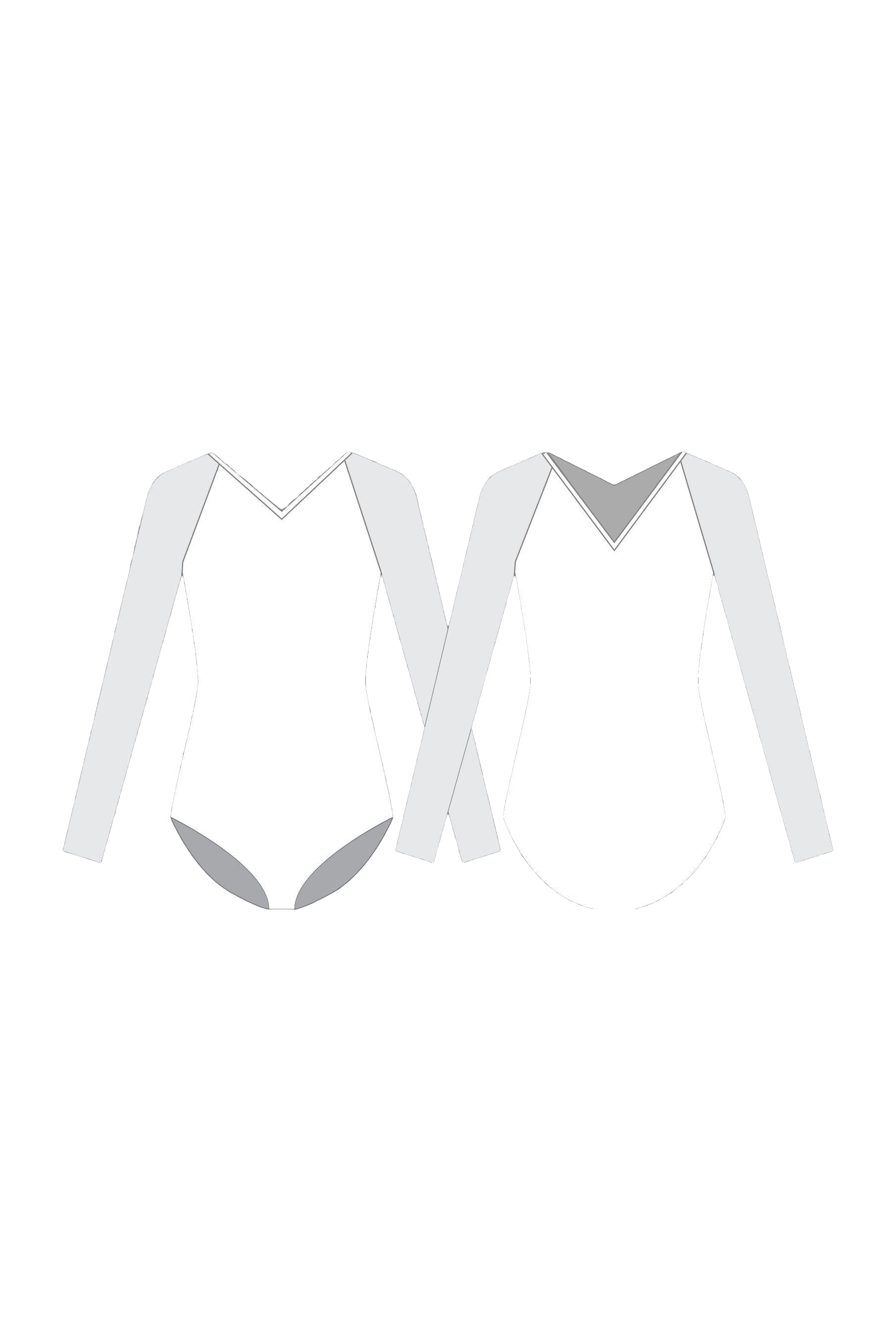 Body raglan personalizzato con tatuaggi e maniche lunghe in rete