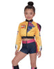 Demon Huntress Cropped Varsity Jacket Moto Collar