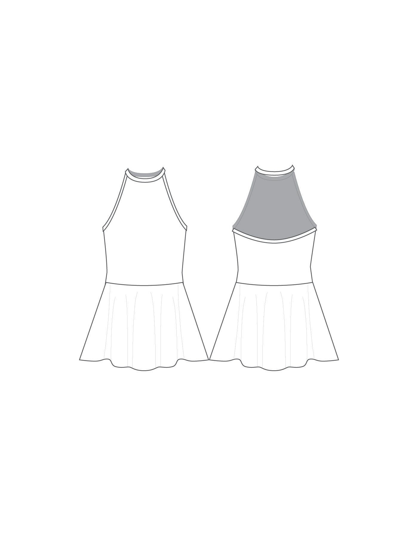 Custom Inked Halter Binding Dress - Lycra