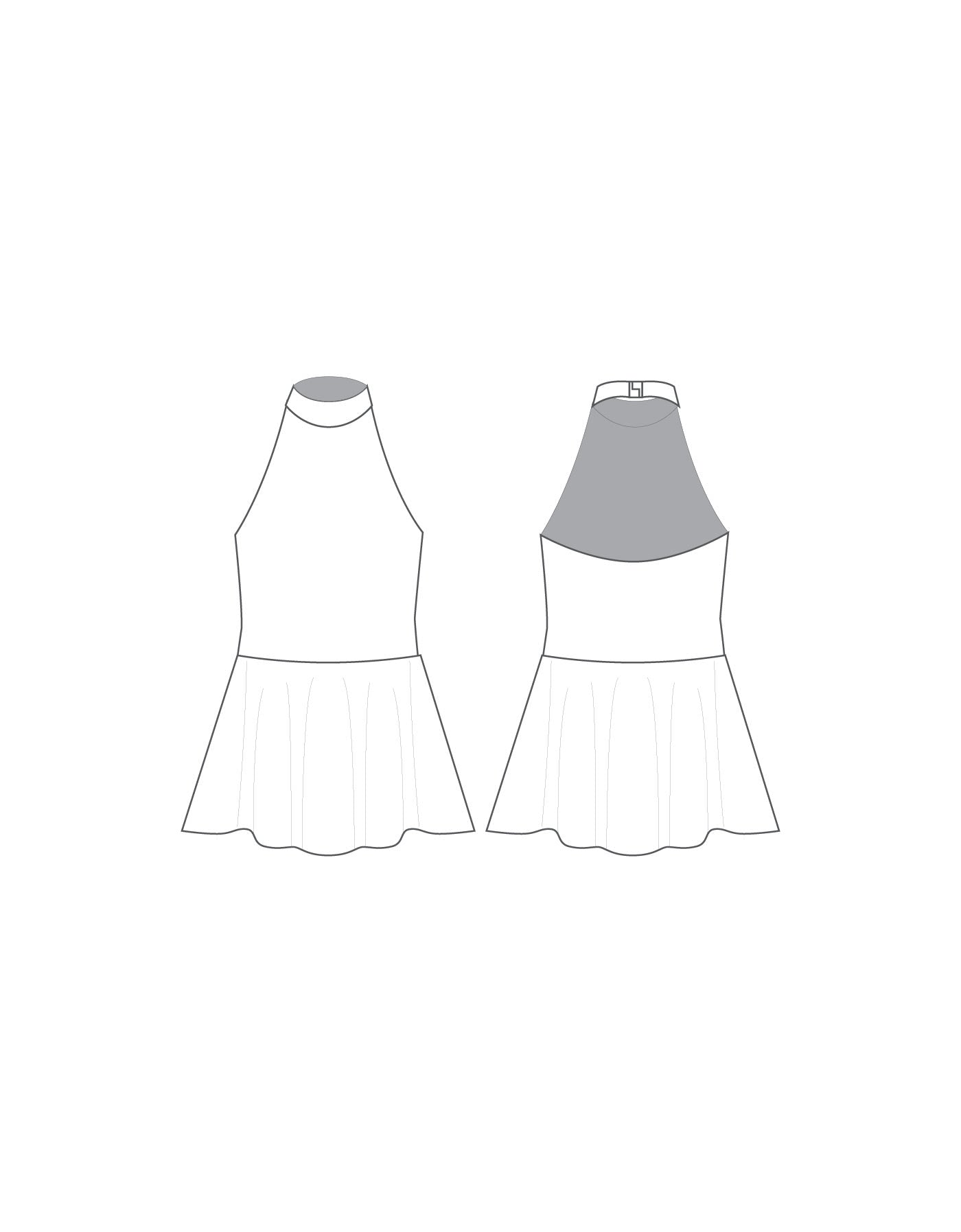 Custom Inked Halter Collar Dress - Lycra