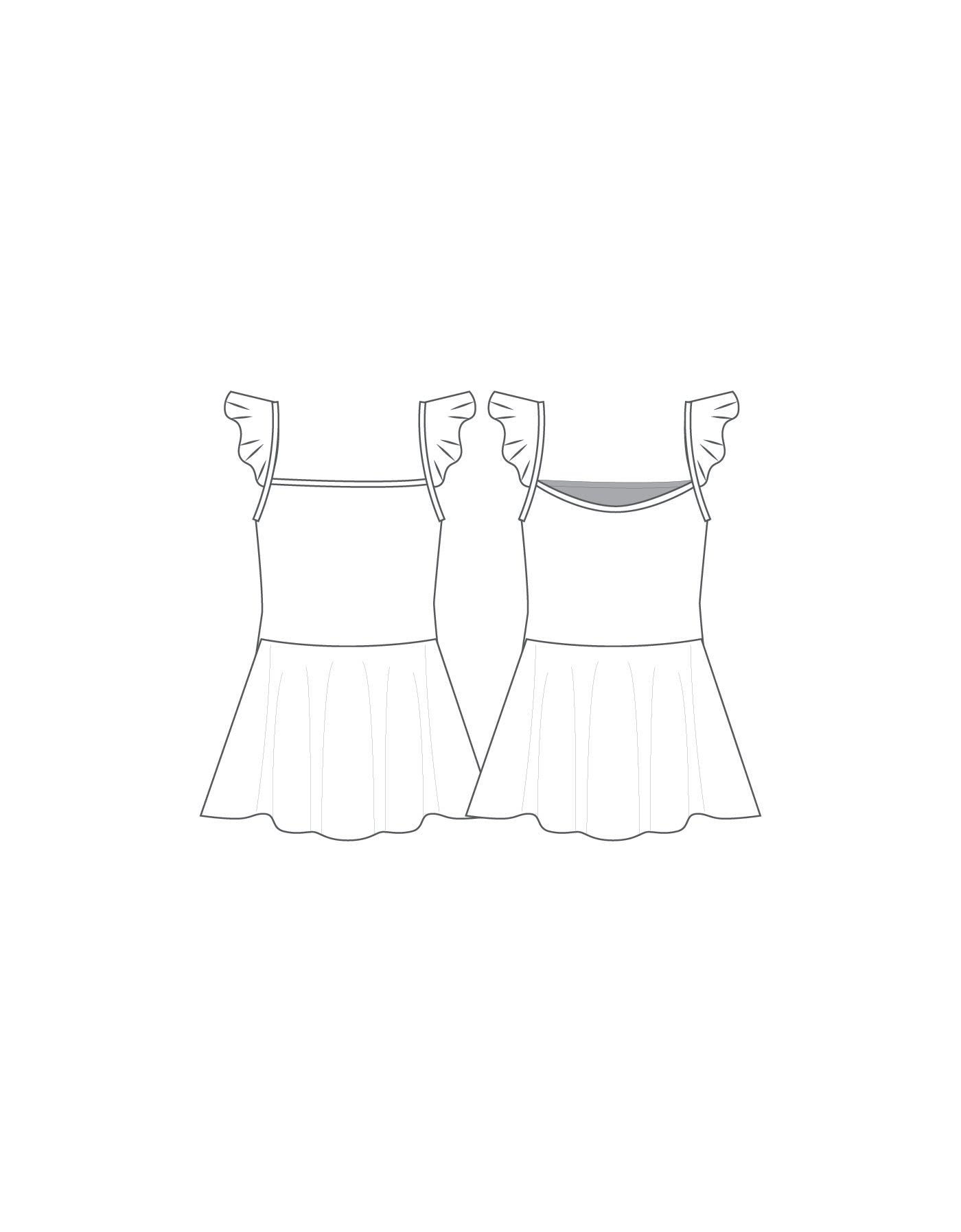 Custom Inked Camisole Flutter Sleeve Dress - Hologram
